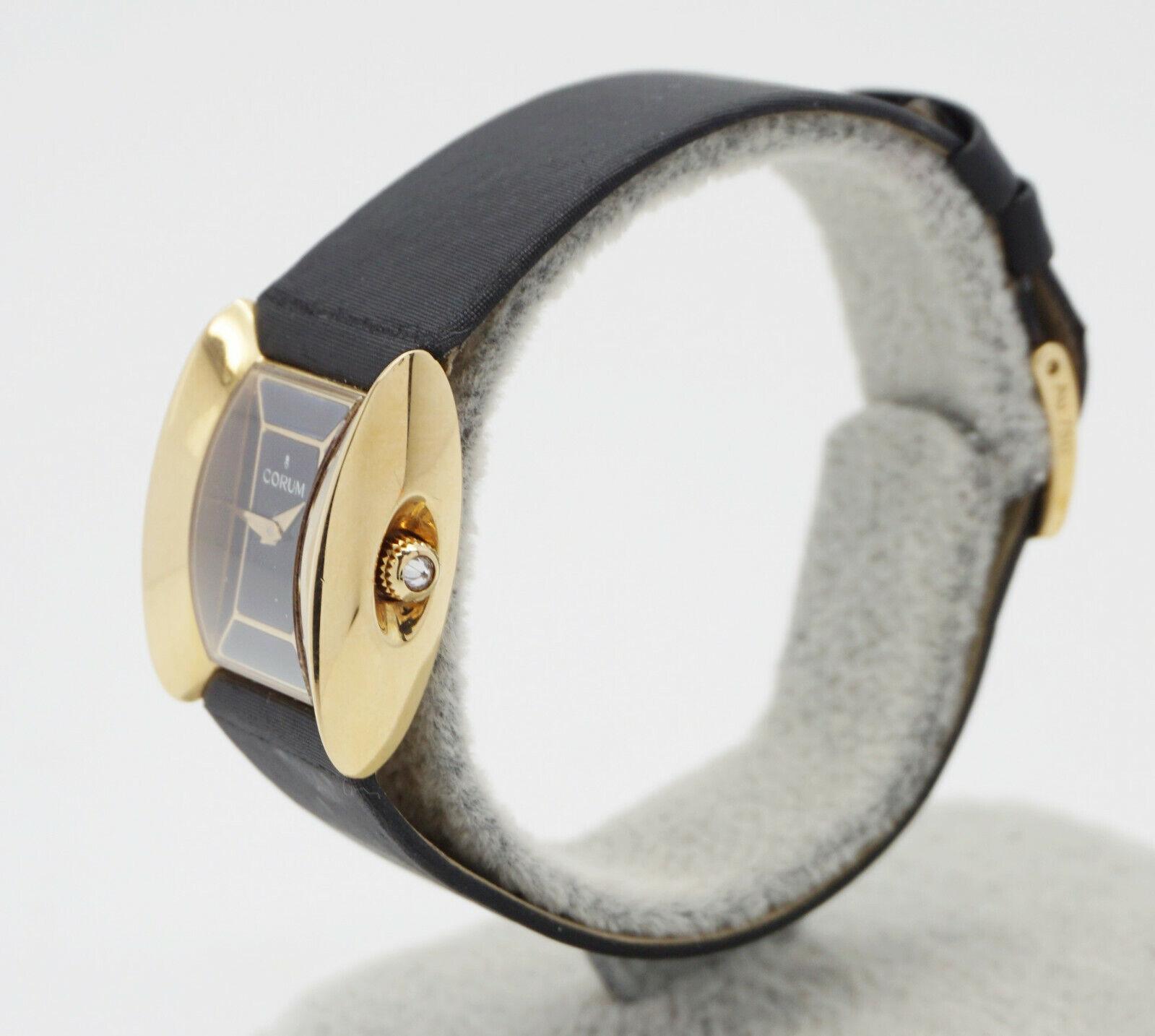 Corum Butterfly 18k Yellow Gold Ladies Watch 24mm Model 137.640.56 In Good Condition For Sale In Providence, RI