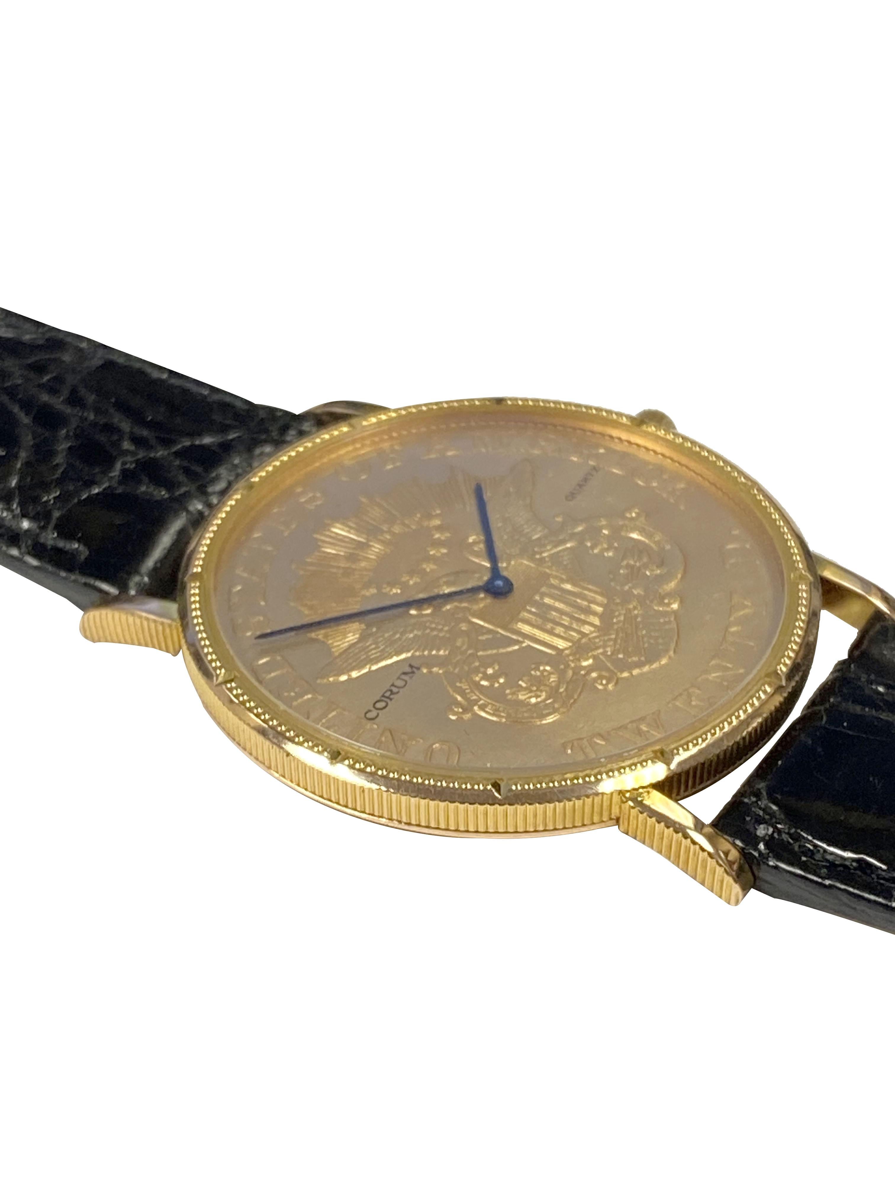 corum $20 gold coin watch quartz