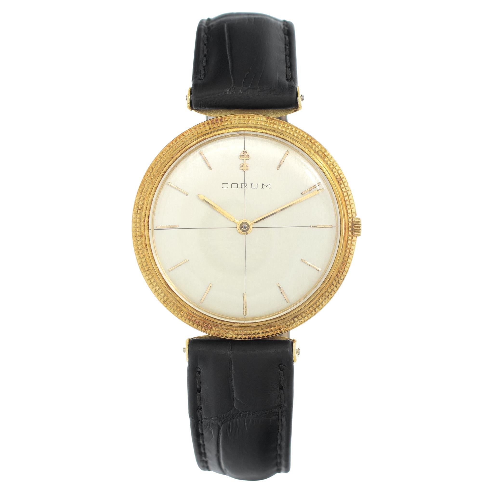 Corum Classic 5448356 in Yellow Gold with Silver dial 33.5mm Manual watch For Sale