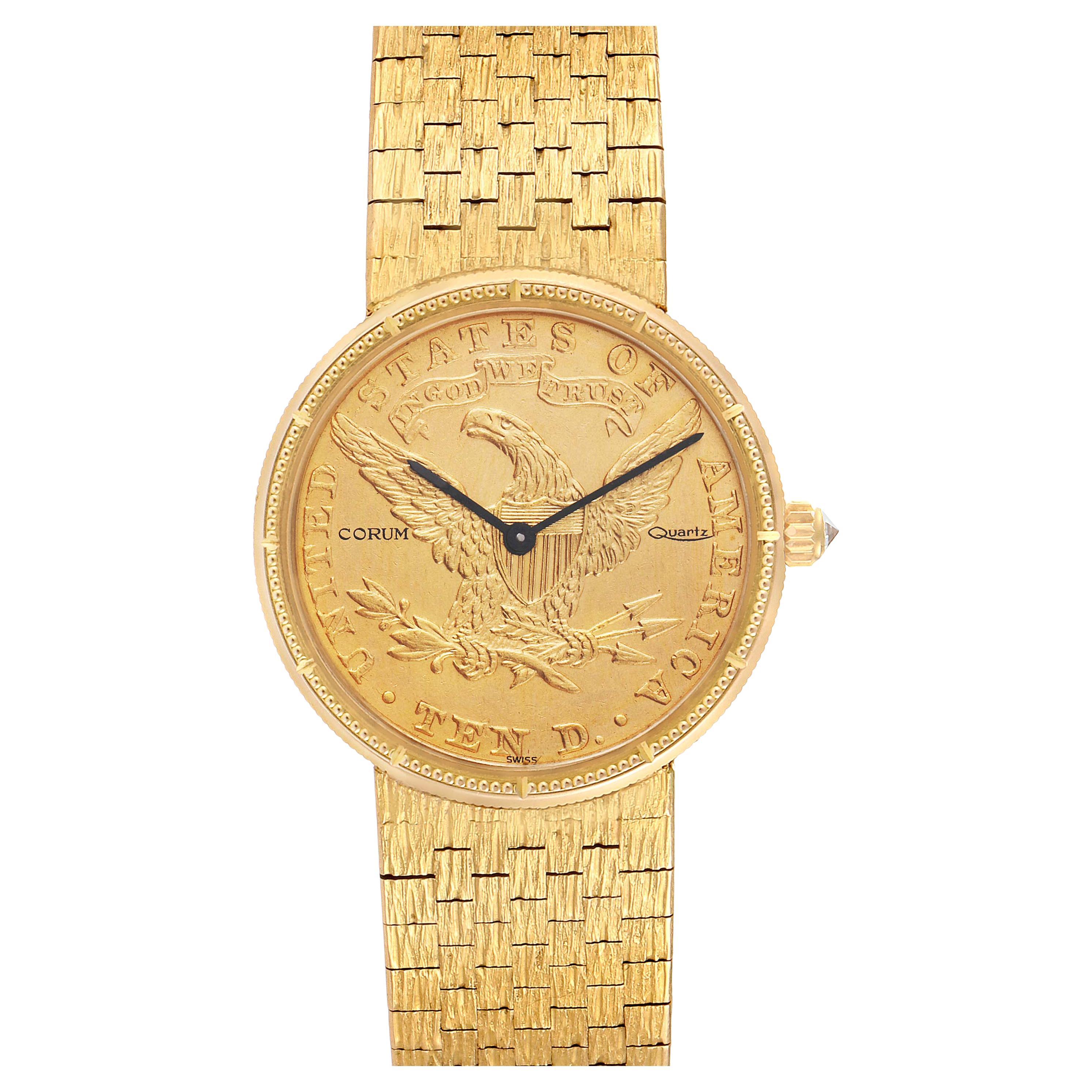 Corum Coin 10 Dollars Double Eagle Yellow Gold Ladies Watch 1901 For Sale