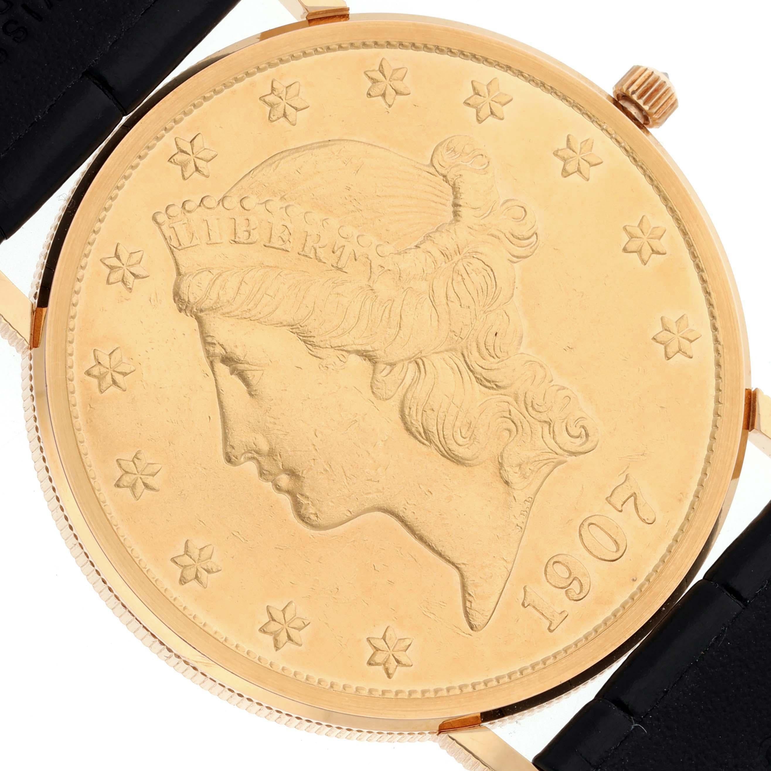 Corum Coin 20 Dollars Double Eagle Yellow Gold Mens Watch 1907 1