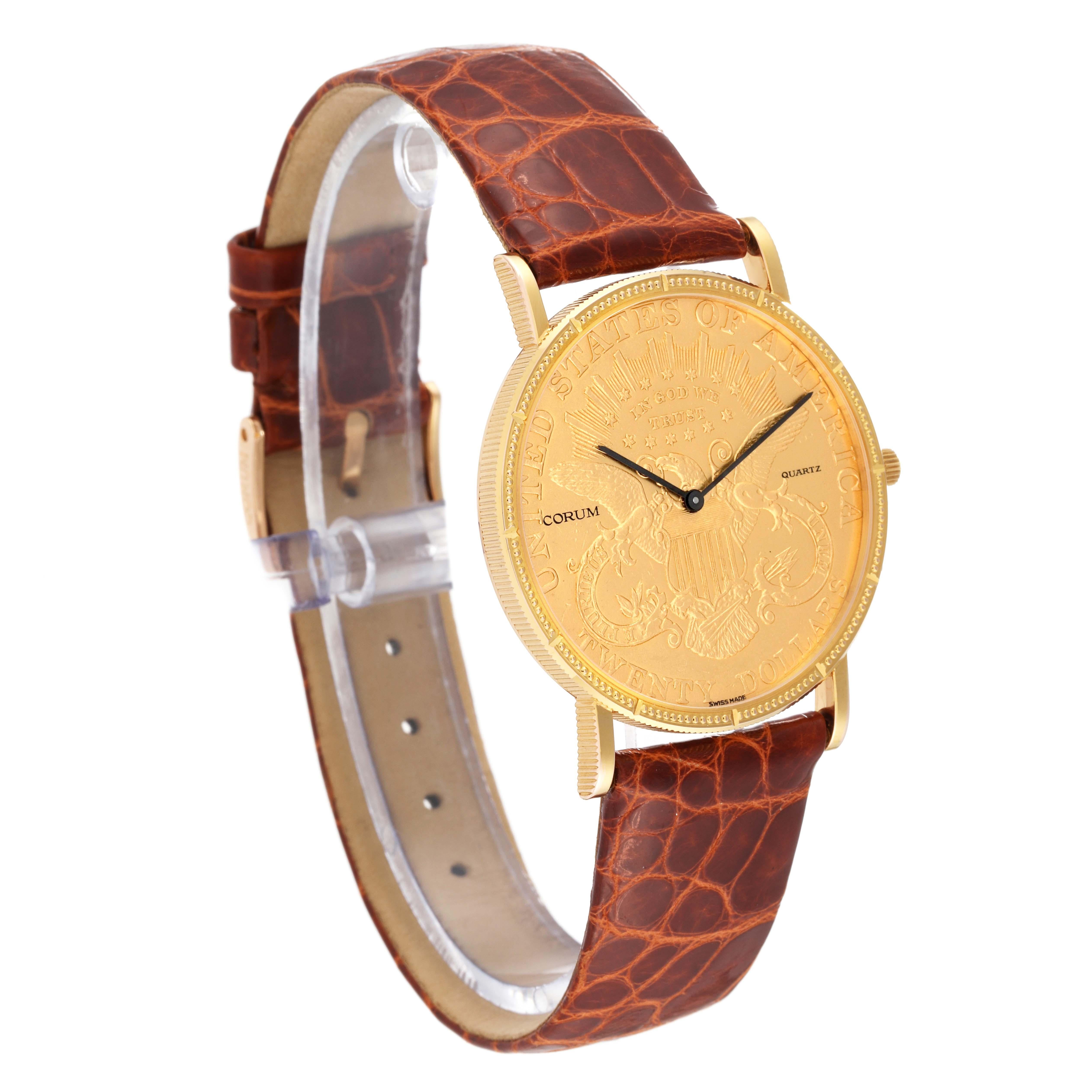 Corum Coin 20 Dollars Double Eagle Yellow Gold Mens Watch 4708590 1