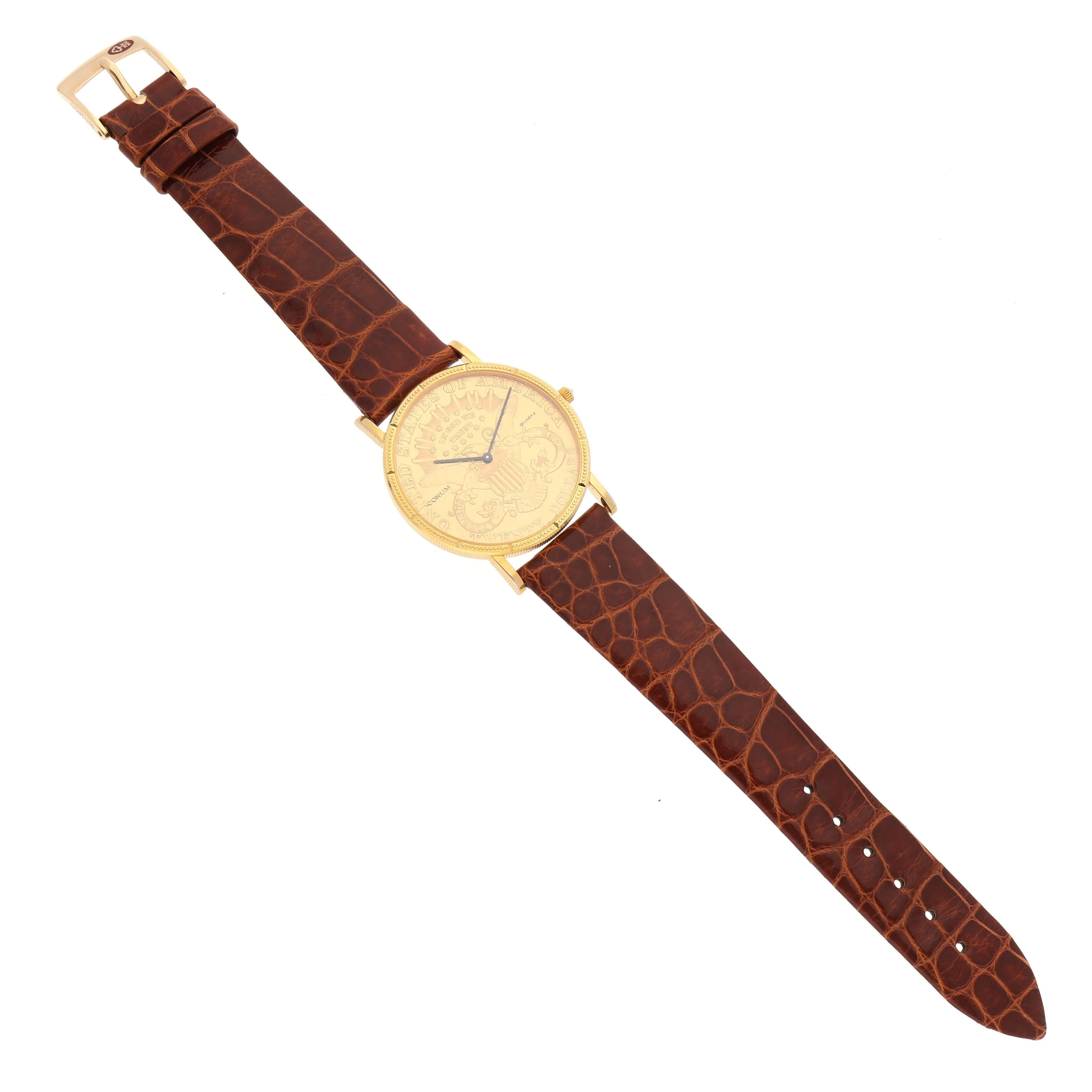 Corum Coin 20 Dollars Double Eagle Yellow Gold Mens Watch 4708590 4