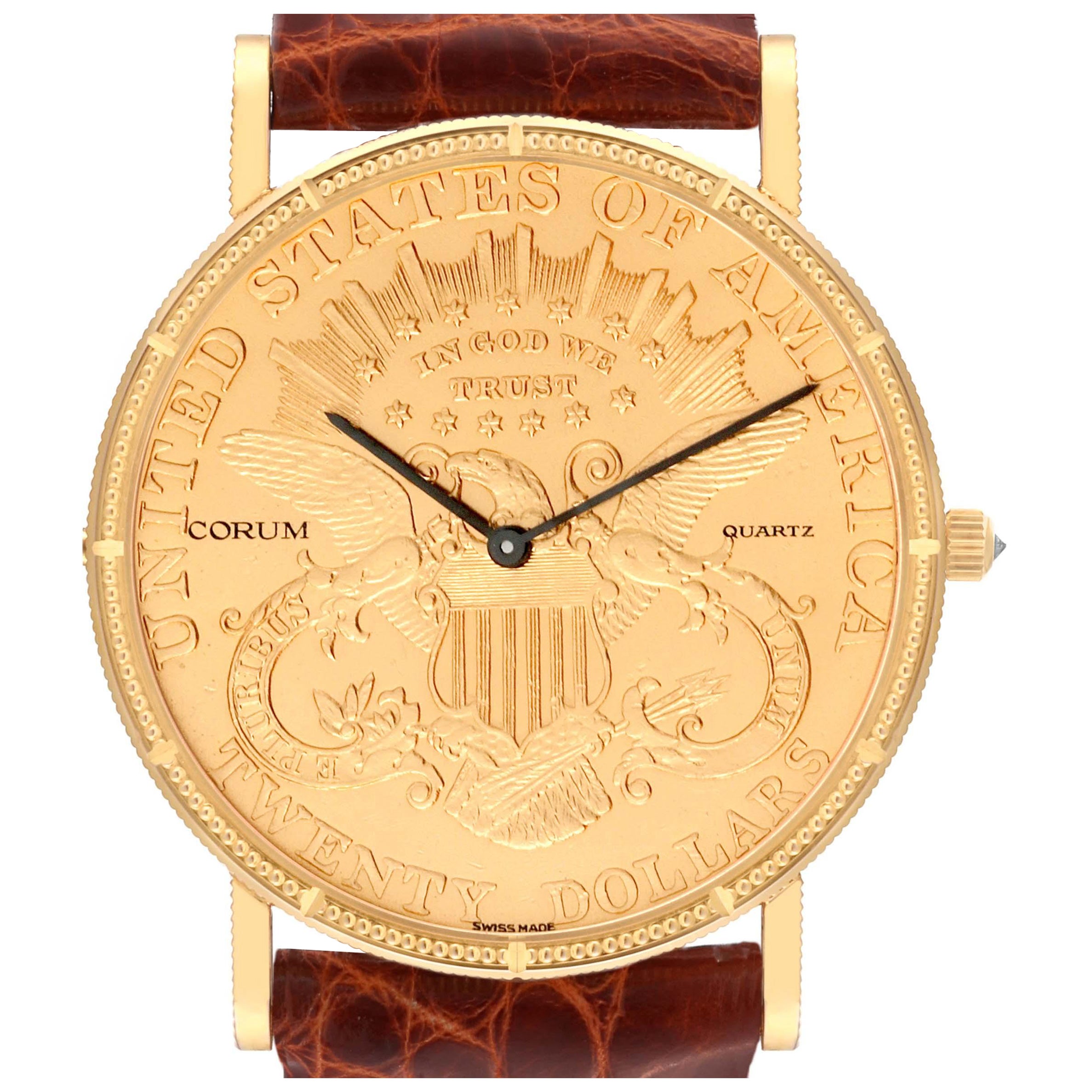 Corum Coin 20 Dollars Double Eagle Yellow Gold Mens Watch 4708590