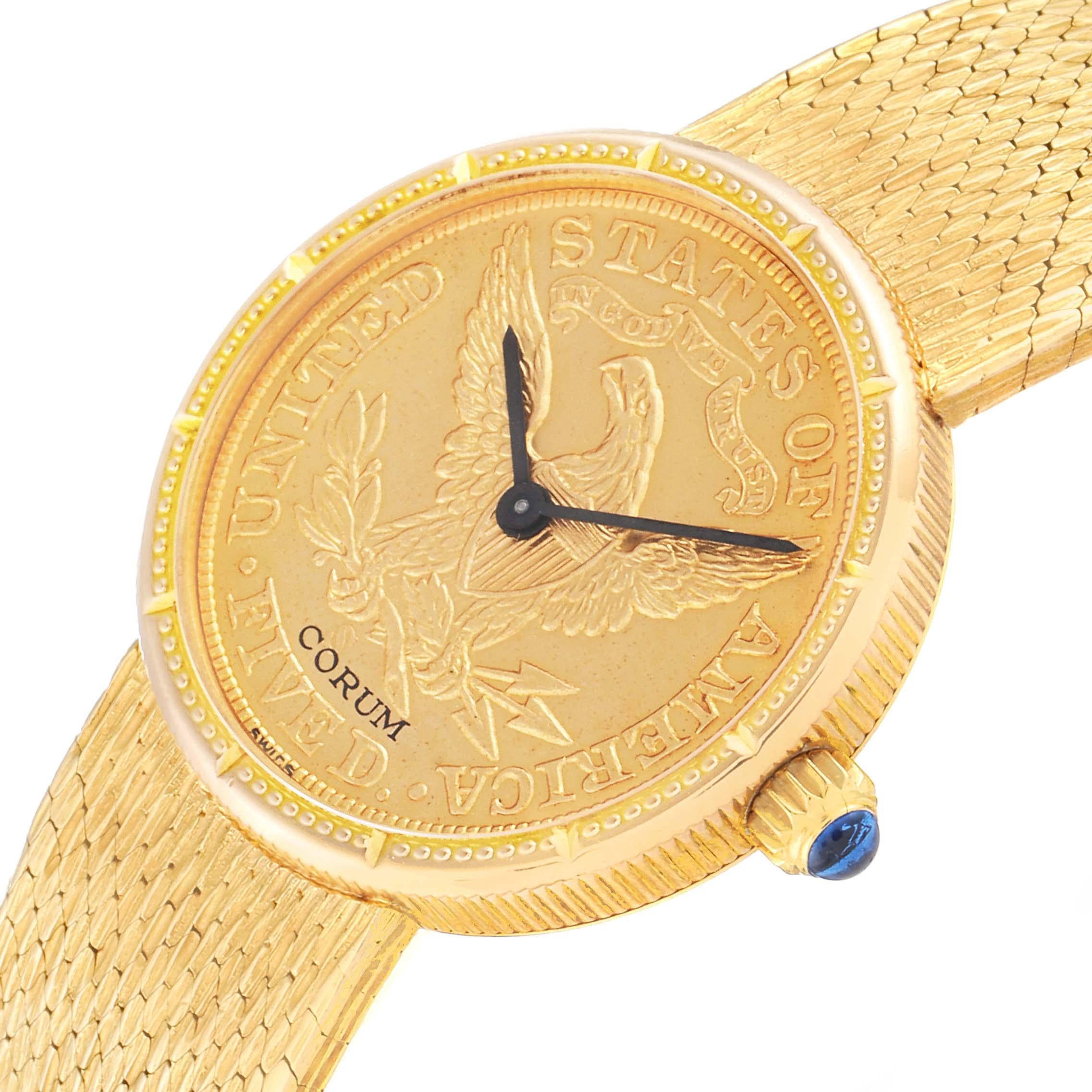 Corum Coin 5 Dollars Double Eagle Yellow Gold Ladies Watch 1902 In Excellent Condition For Sale In Atlanta, GA