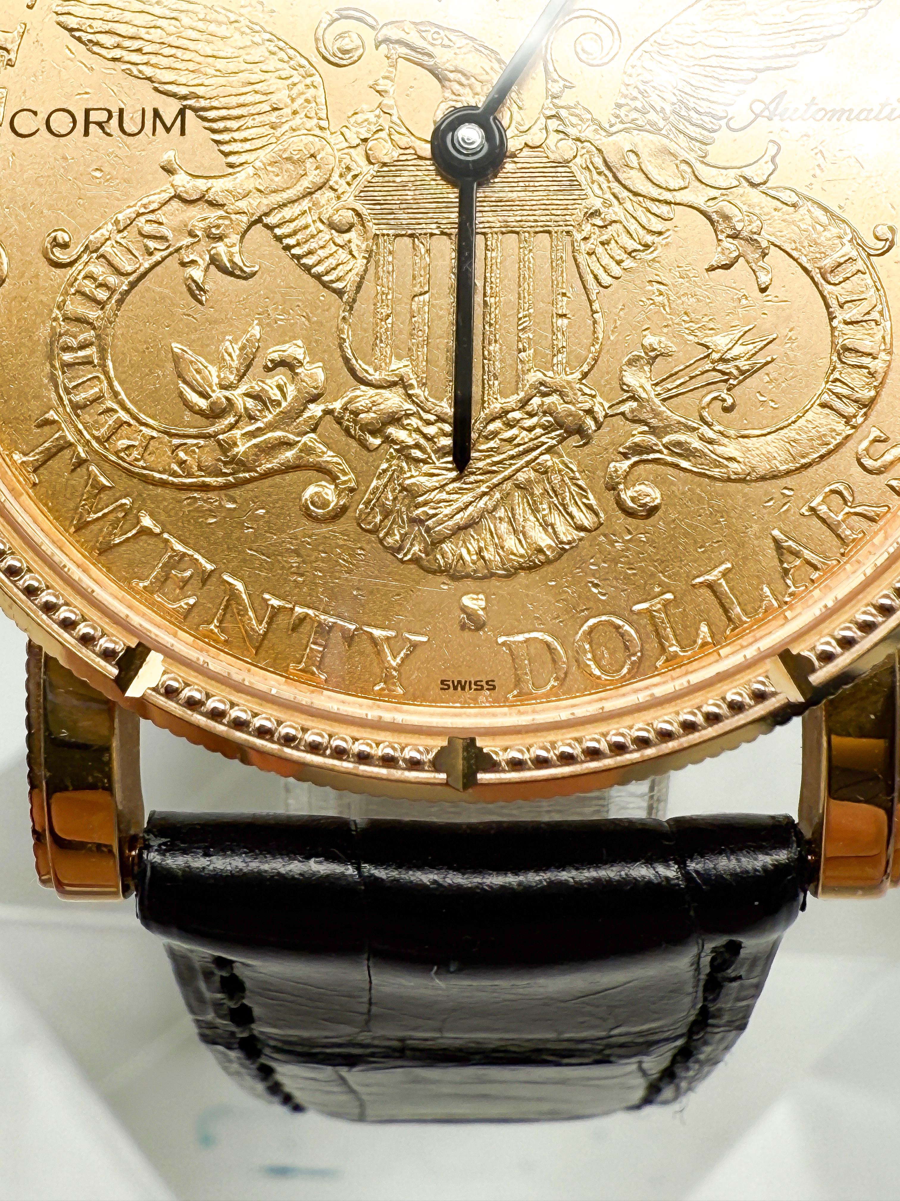 Moderne Montre Corum Coin en or jaune 18 carats - Automatique en vente