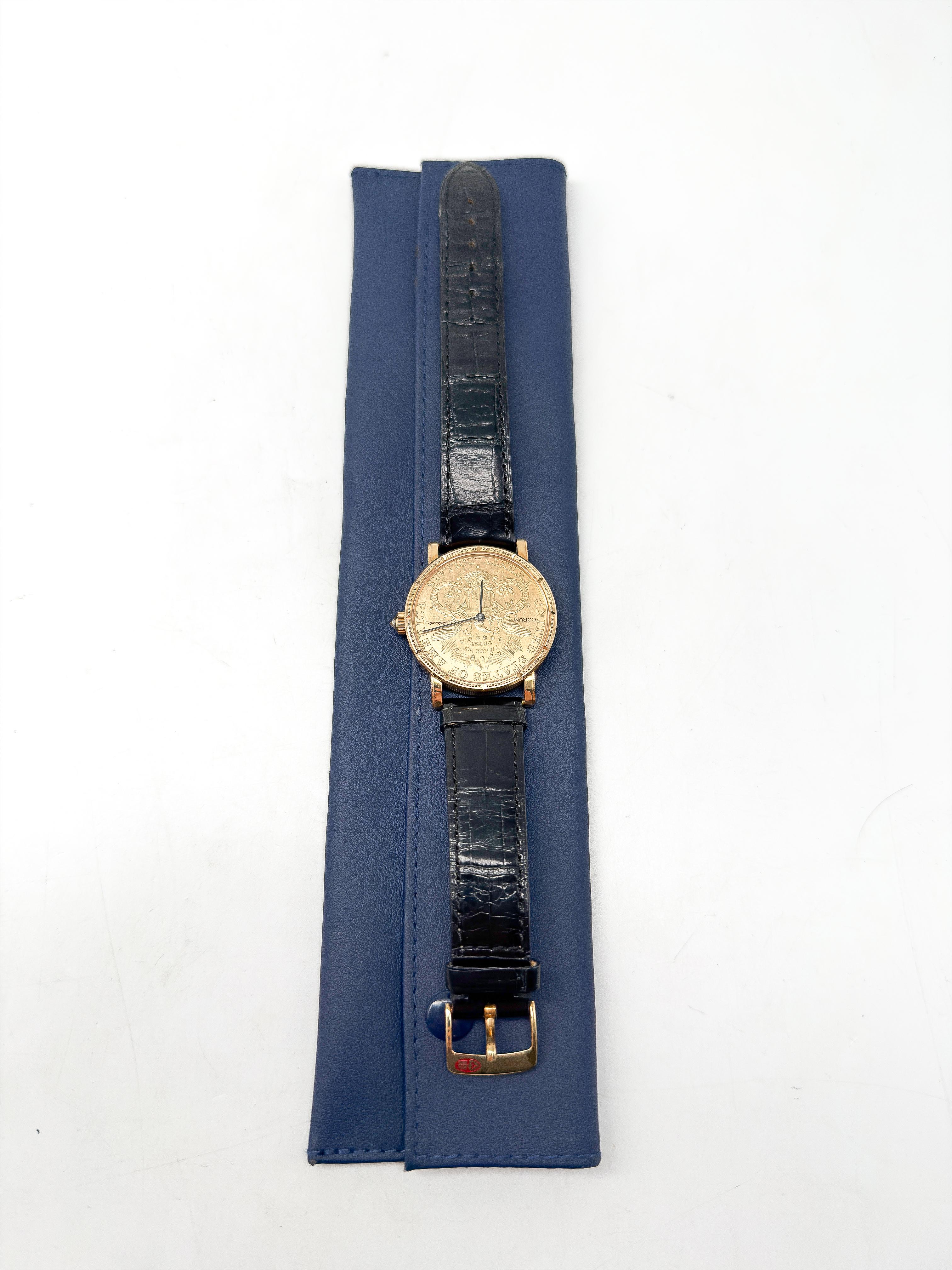 Montre Corum Coin en or jaune 18 carats - Automatique en vente 2