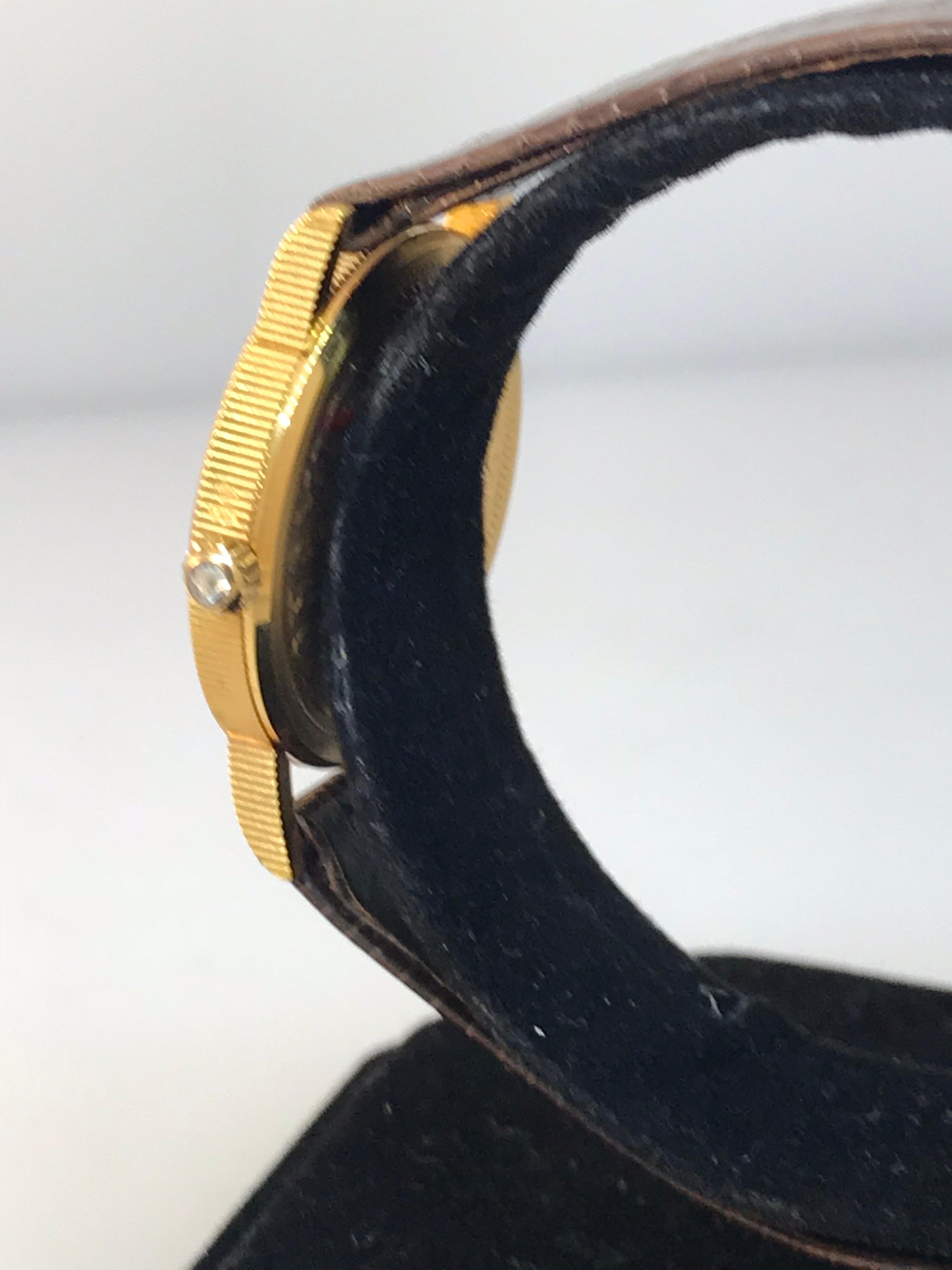 Corum Coin Yellow Gold Brown Leather Band Quartz Ladies Watch 4414756 New For Sale 1