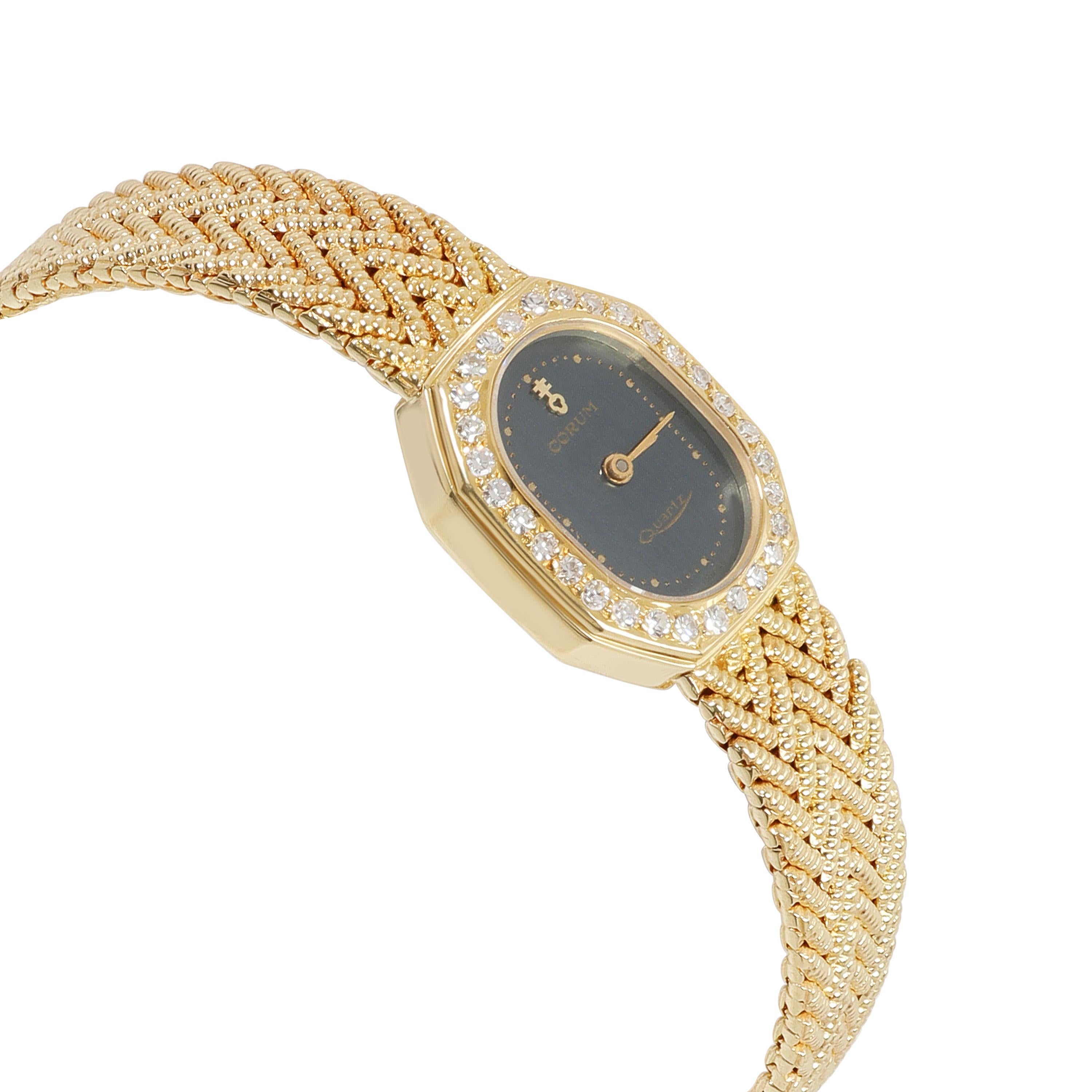 Corum Dress 37107 Women's Watch in 18kt Yellow Gold In Excellent Condition In New York, NY