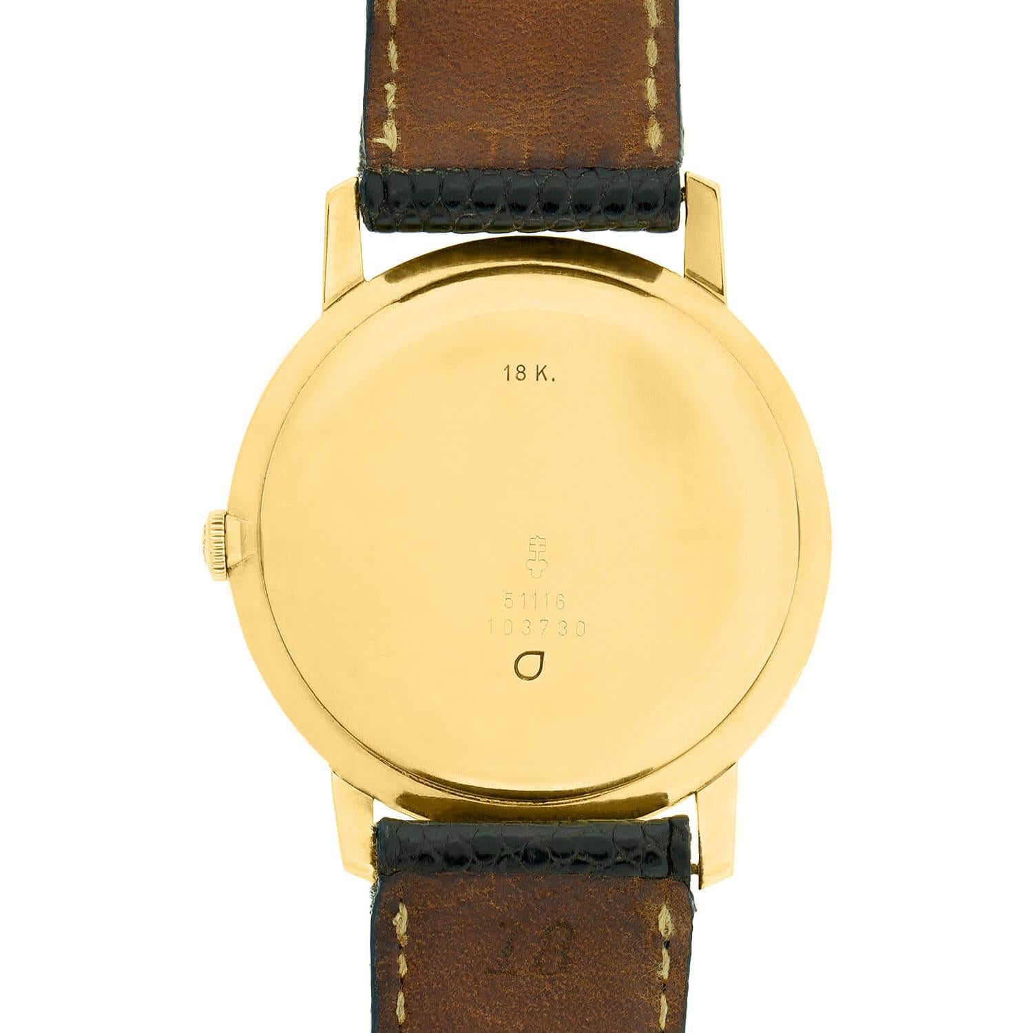 CORUM for VAN CLEEF & ARPELS Estate 14k/18k Gold Watch with Lizard Skin Band In Good Condition For Sale In Narberth, PA