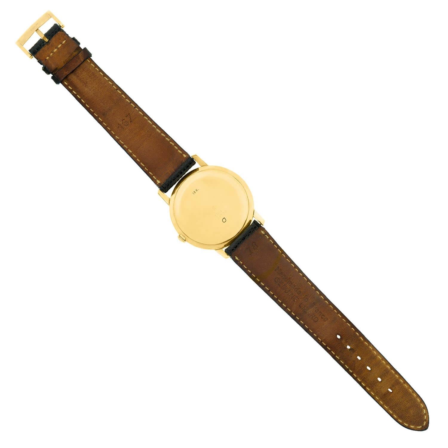 Women's or Men's CORUM for VAN CLEEF & ARPELS Estate 14k/18k Gold Watch with Lizard Skin Band For Sale