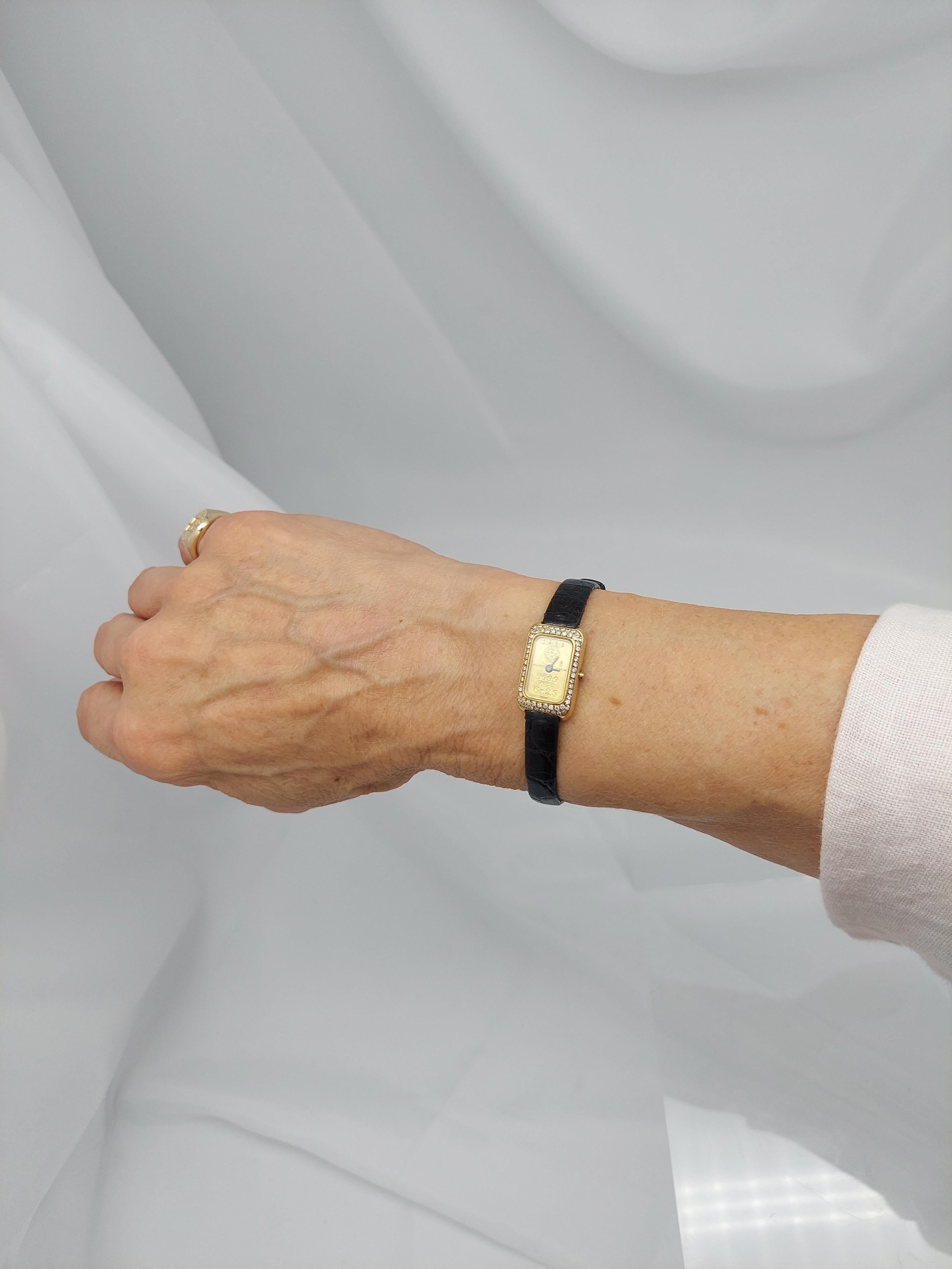Orologio Corum con lingotto d'oro e diamanti 18KT in vendita 6