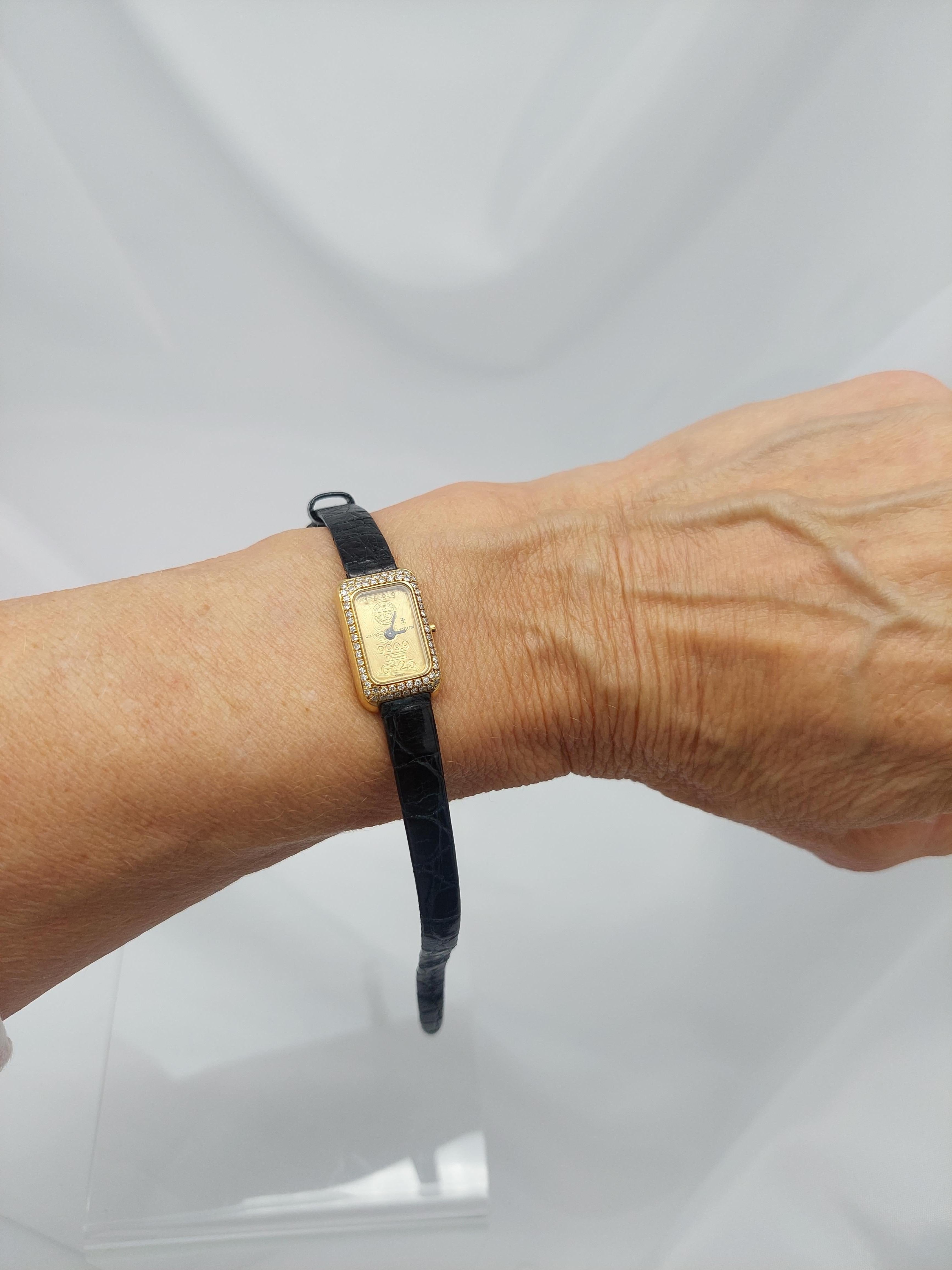Orologio Corum con lingotto d'oro e diamanti 18KT in vendita 7