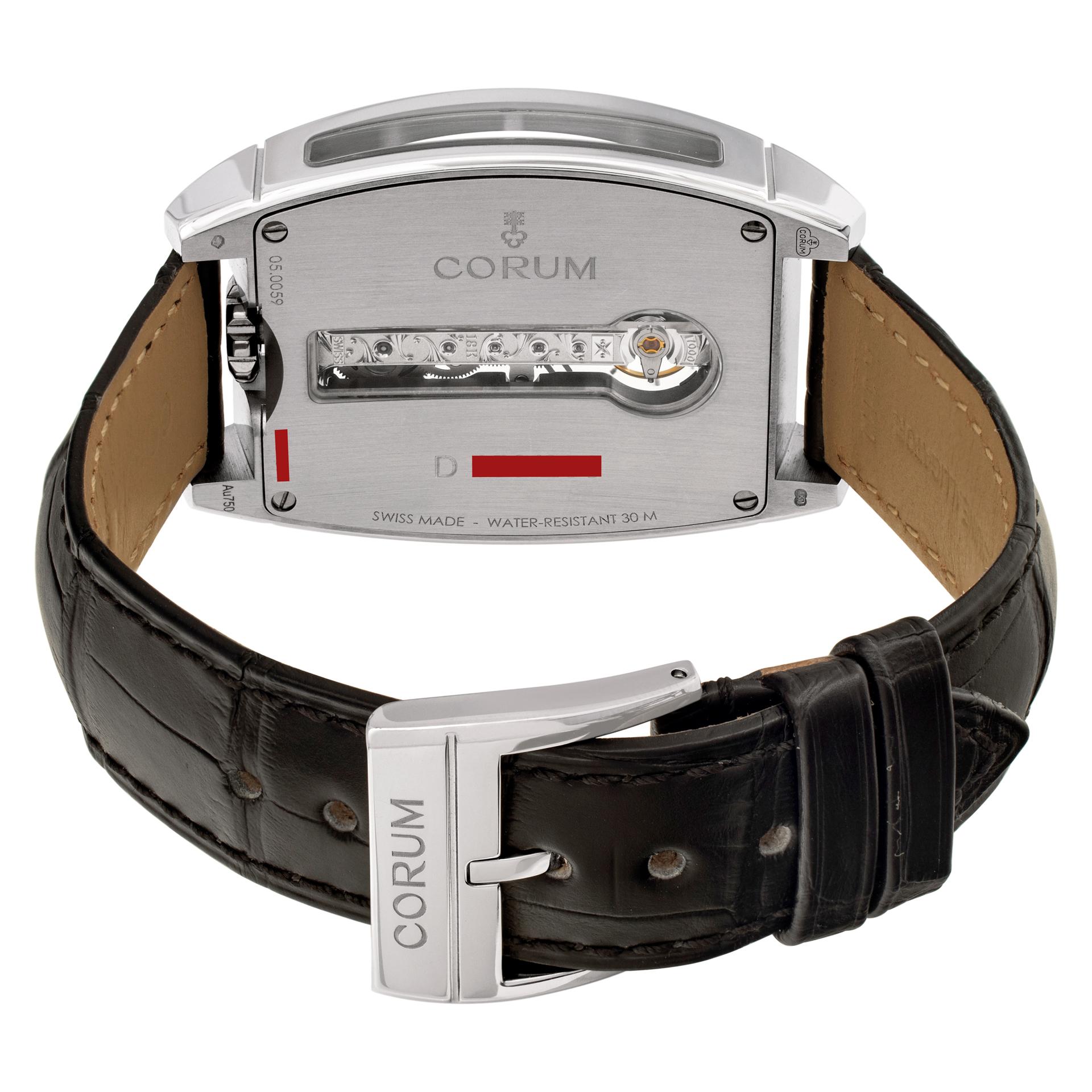 Men's Corum Golden Bridge 18k white gold Manual Wristwatch Ref 113.151.69/0001 FK 01 For Sale