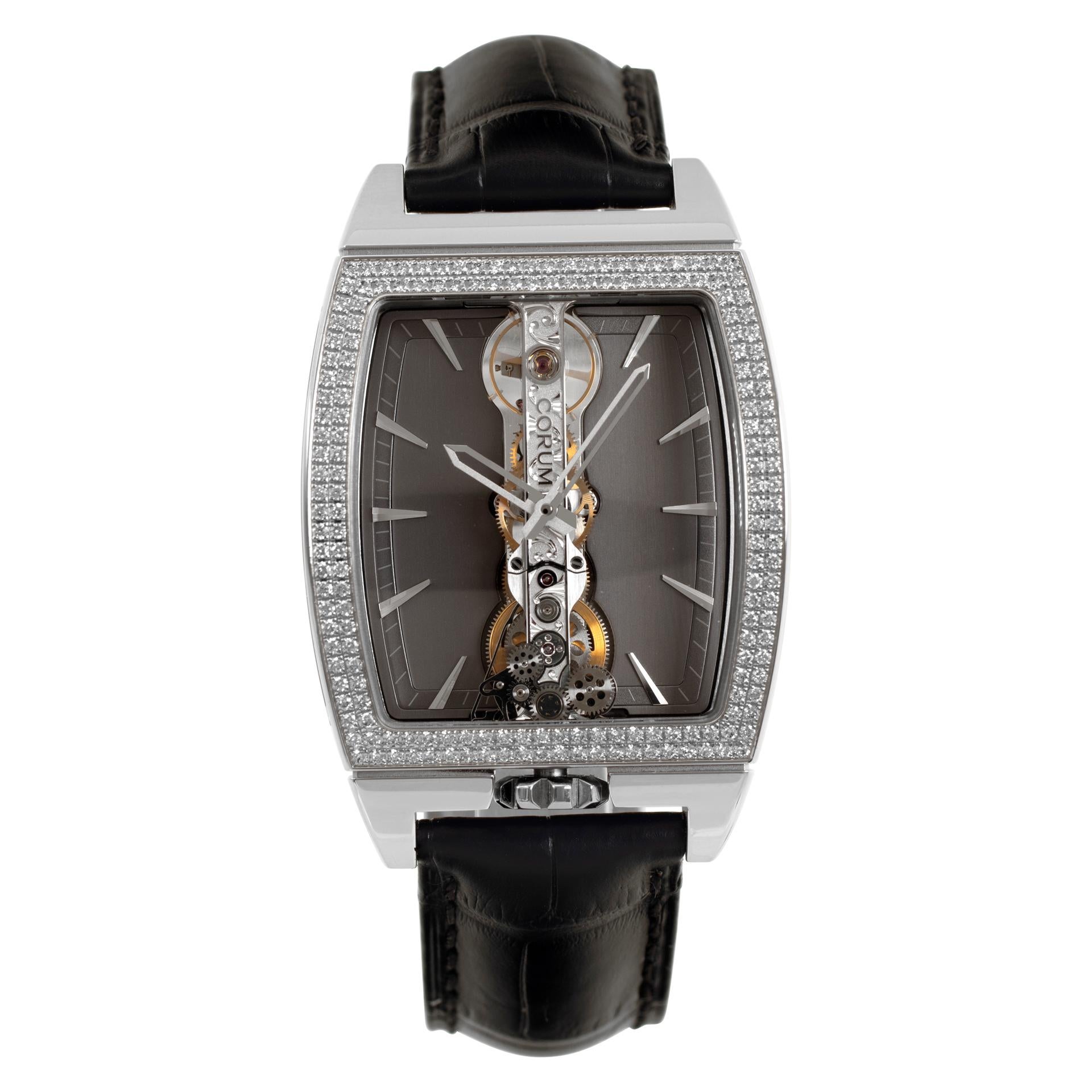Corum Golden Bridge 18k white gold Manual Wristwatch Ref 113.151.69/0001 FK 01 For Sale
