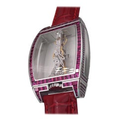 Corum Golden Bridge Gent, White Gold Rubies Pave Case