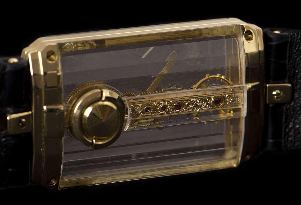 Corum Golden Bridge Mid-Size 18 Karat Yellow Gold Skeleton Dial 13.150.56 2