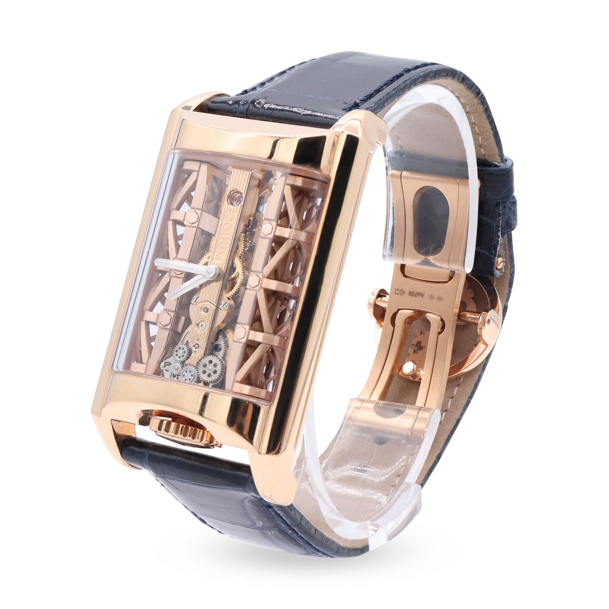 Corum Golden Bridge Stream Skeleton Limited Edition  18K Rose  Gold watch
For more details leave us a message

Model                  
Golden Bridge
Reference Number
B 313/03296
Gender
Unisex
Metal
18K RG
Case Size
42x31 mm
Wrist Size
This watch