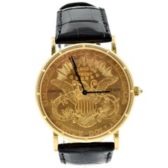 Corum yellow gold Heritage Coin American Double Eagle quartz Wristwatch Ref C293