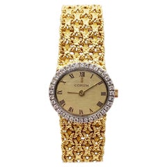 Corum Ladies Diamond Bezel 18 Karat Yellow and White Gold Watch