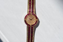 Corum "Les Palatines" Ruby and Diamonds Paved 18k Yellow Gold Unworn Full Set