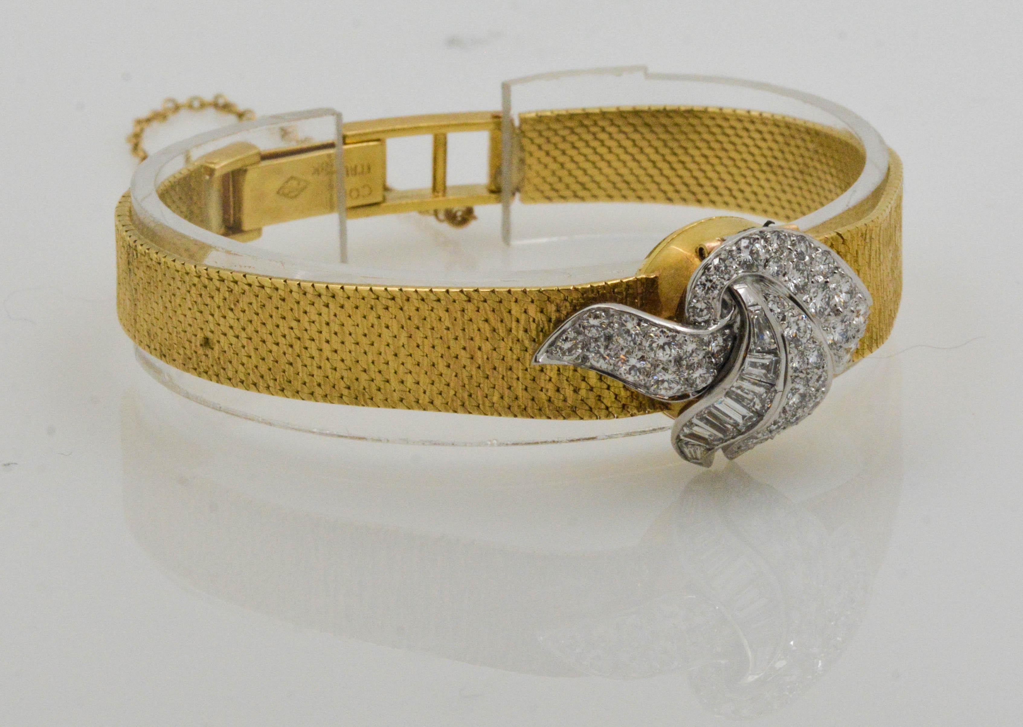 Retro Corum Linz Swiss Made Pave Diamond Lid Ladies Bracelet Watch