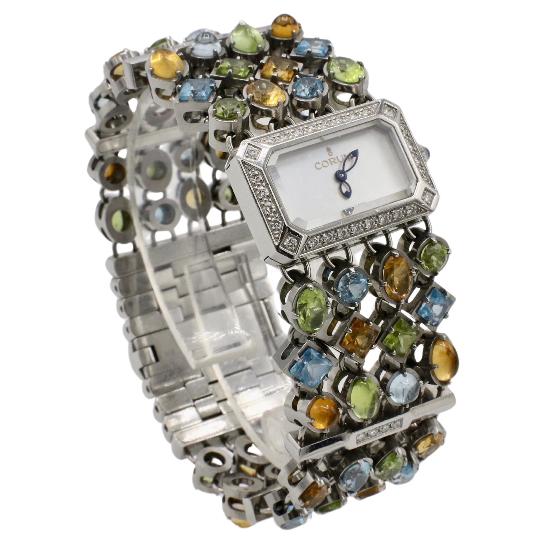 Contemporain Montre Corum Montre Pot-Pourri pour femme avec diamants naturels et pierres précieuses 137.520.47 en vente