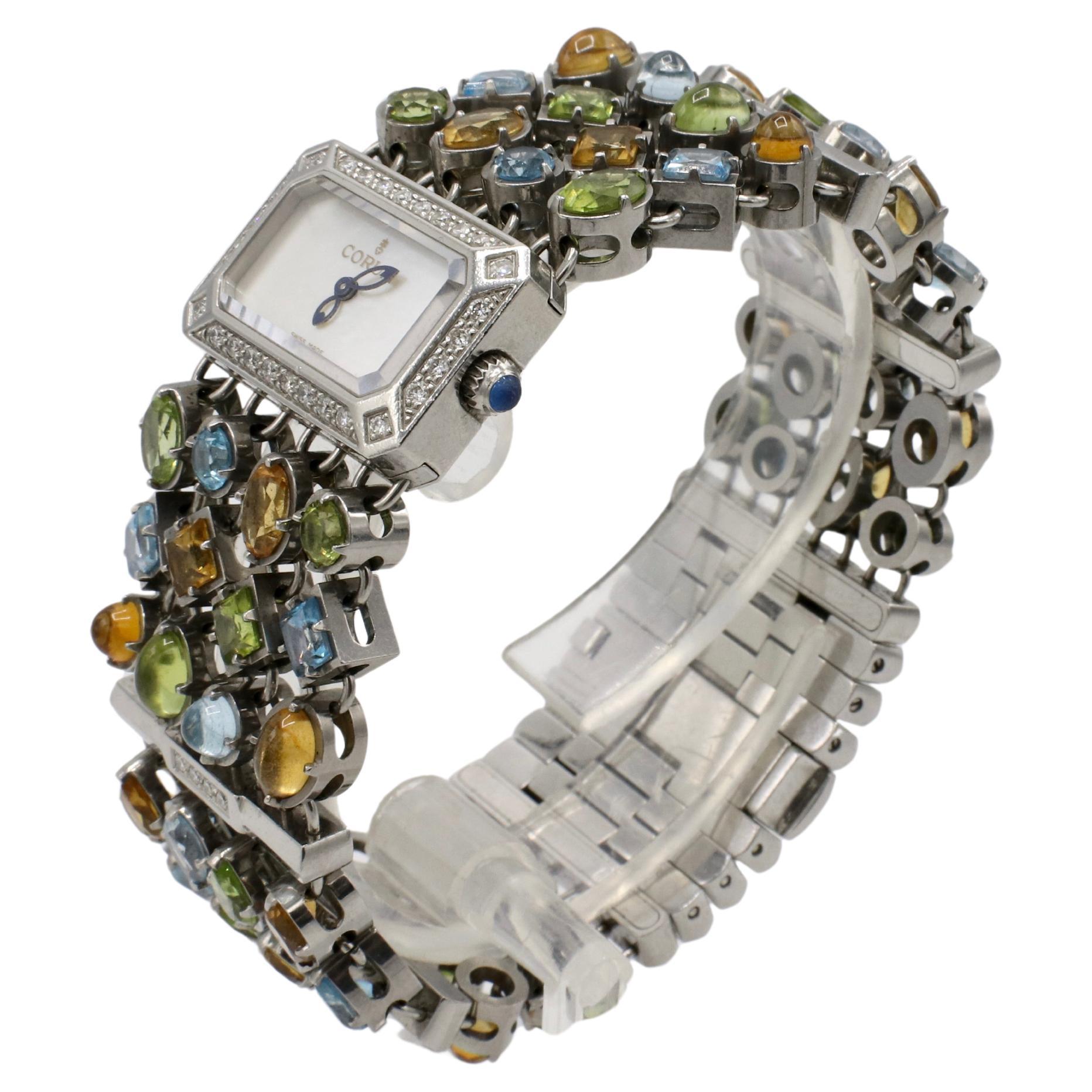 Taille ronde Montre Corum Montre Pot-Pourri pour femme avec diamants naturels et pierres précieuses 137.520.47 en vente