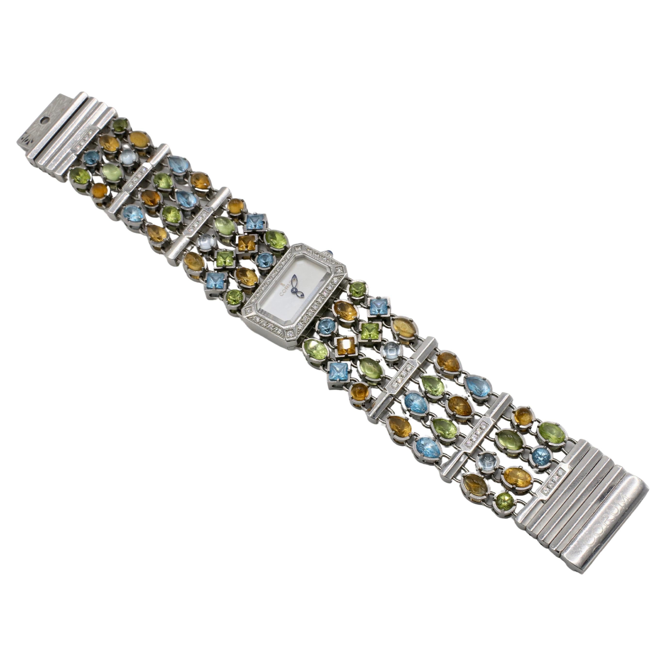 Montre Corum Montre Pot-Pourri pour femme avec diamants naturels et pierres précieuses 137.520.47 Bon état - En vente à  Baltimore, MD