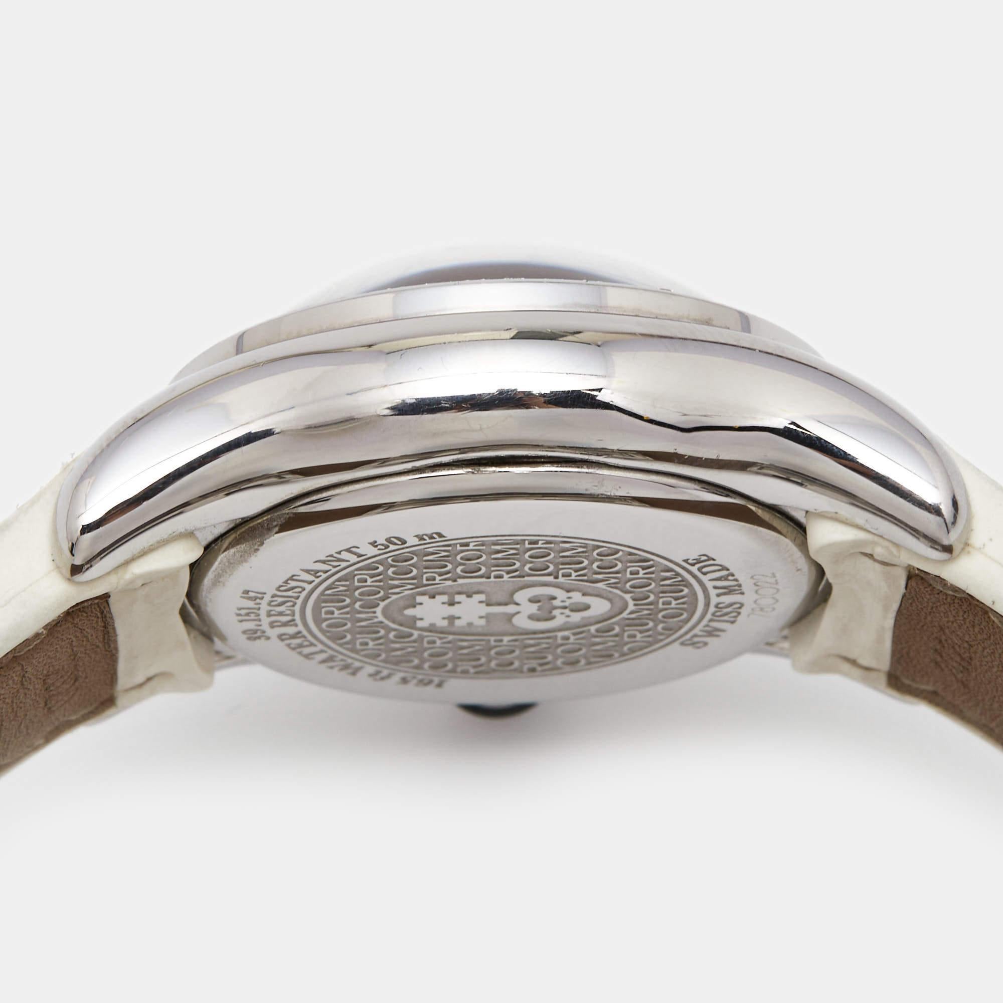 Corum Mother Of Pearl Stainless Steel Diamond Bubble Women's Wristwatch 36 mm 1