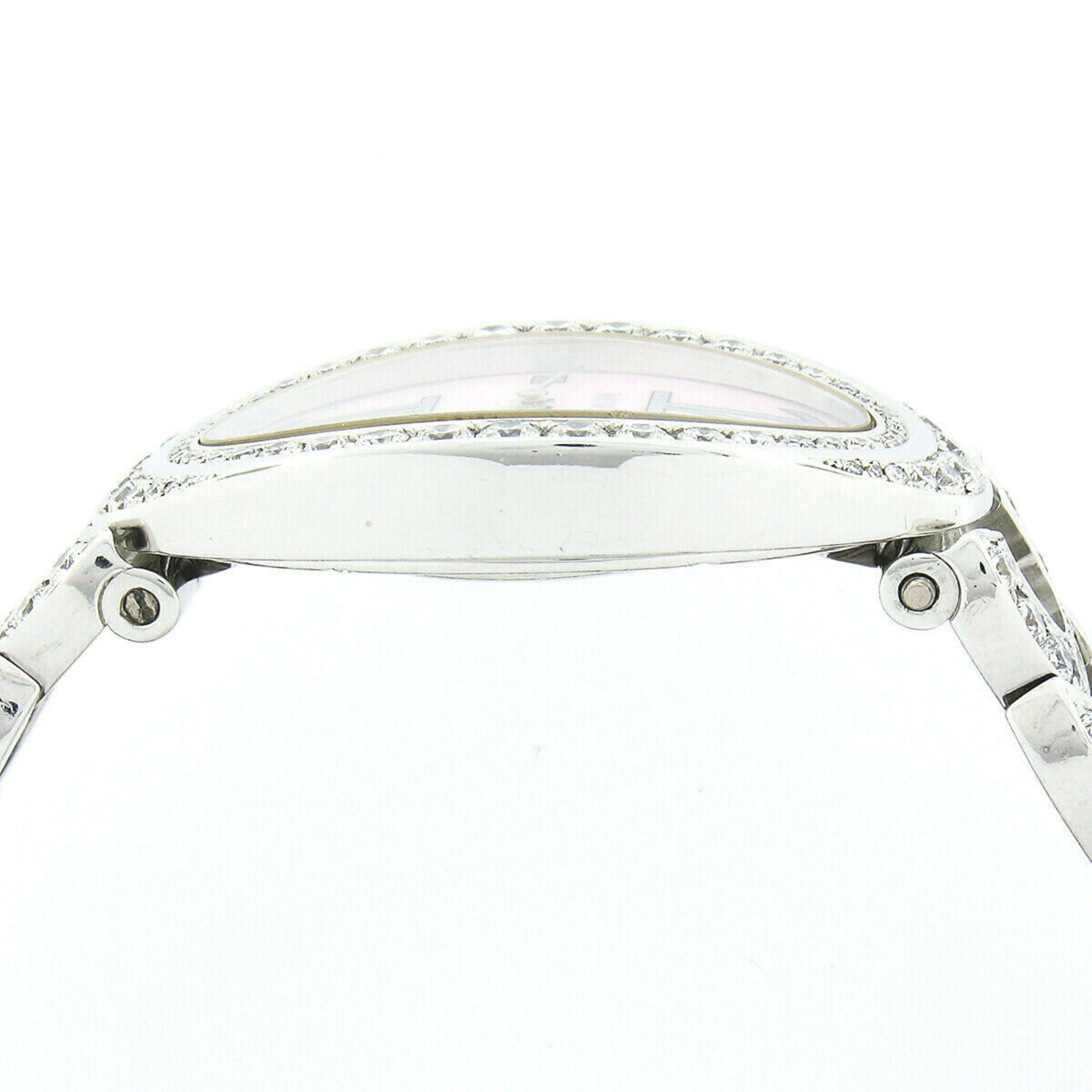 Corum Ovale 18k Weißgold Rosa MoP Zifferblatt Quarz-Armbanduhr 137.410.69 Damen im Angebot
