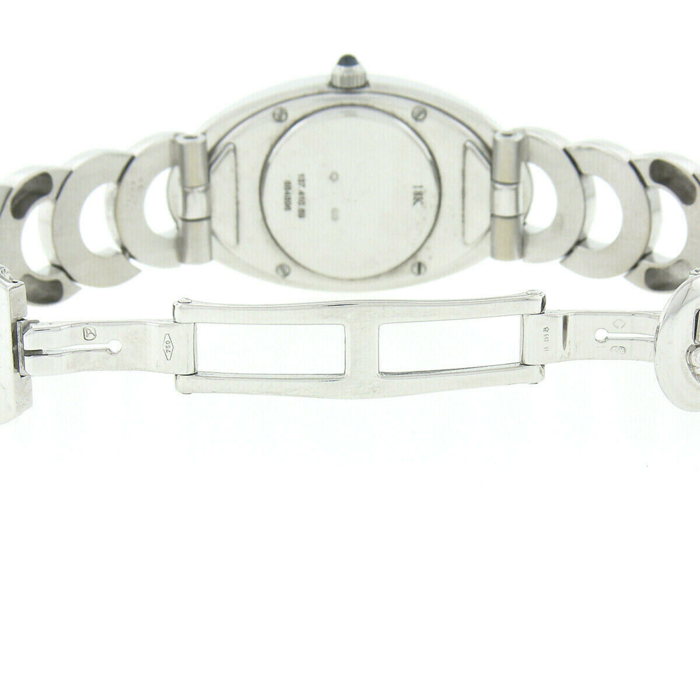 Corum Ovale 18k Weißgold Rosa MoP Zifferblatt Quarz-Armbanduhr 137.410.69 im Angebot 4