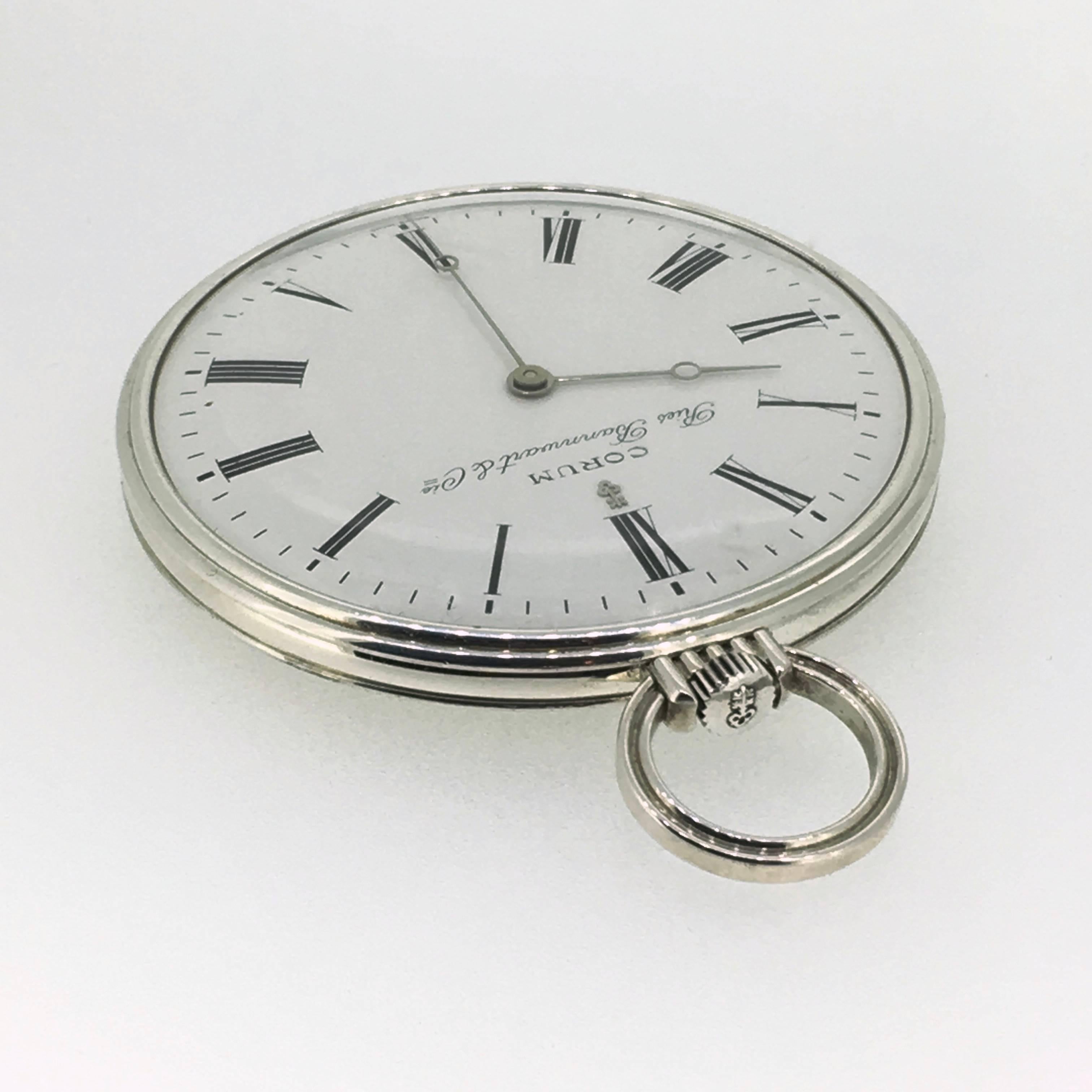 sterling silver mechanical pocket watch