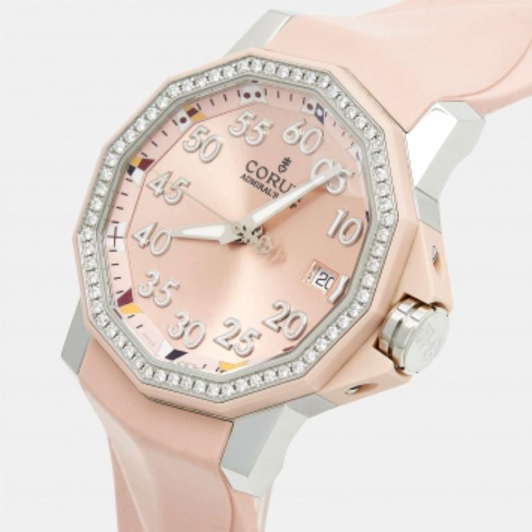 Corum Harz Stahl Diamant Gummi Admiral's Cup 01.0033 Damenarmbanduhr 40 mm im Angebot 3