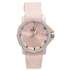 Corum Harz Stahl Diamant Gummi Admiral's Cup 01.0033 Damenarmbanduhr 40 mm
