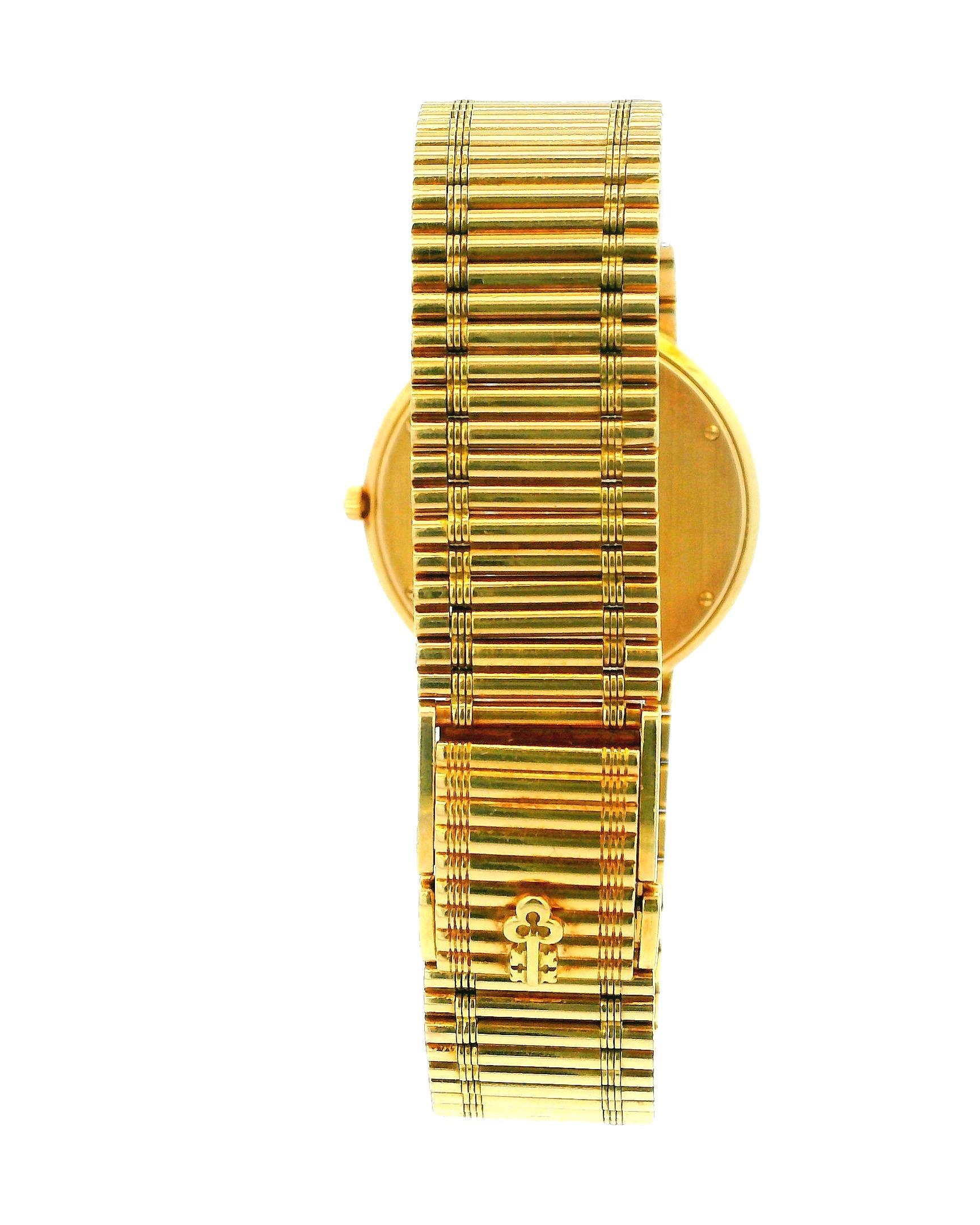 Corum Romulus 18K Yellow Gold Ruby Bag Bezel Reeded Link Bracelet For Sale 3