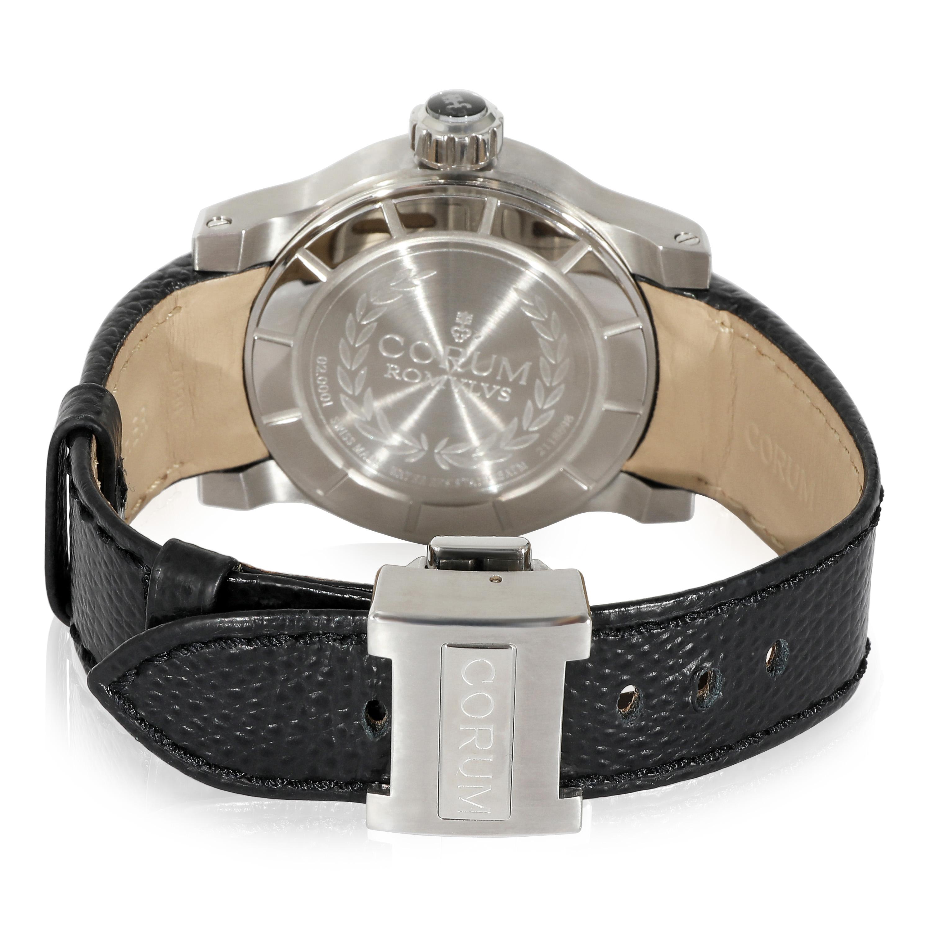 Corum Romulvs 02.0001 Men's Watch in  Stainless Steel

SKU: 134317

PRIMARY DETAILS
Brand: Corum
Model: Romulvs
Country of Origin: Switzerland
Movement Type: Mechanical: Automatic/Kinetic
Year Manufactured: 2014
Year of Manufacture: