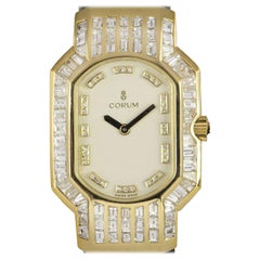 Corum Rue De La Paix Ladies 18 Karat Gold White Dial Diamond Set 185.751.56