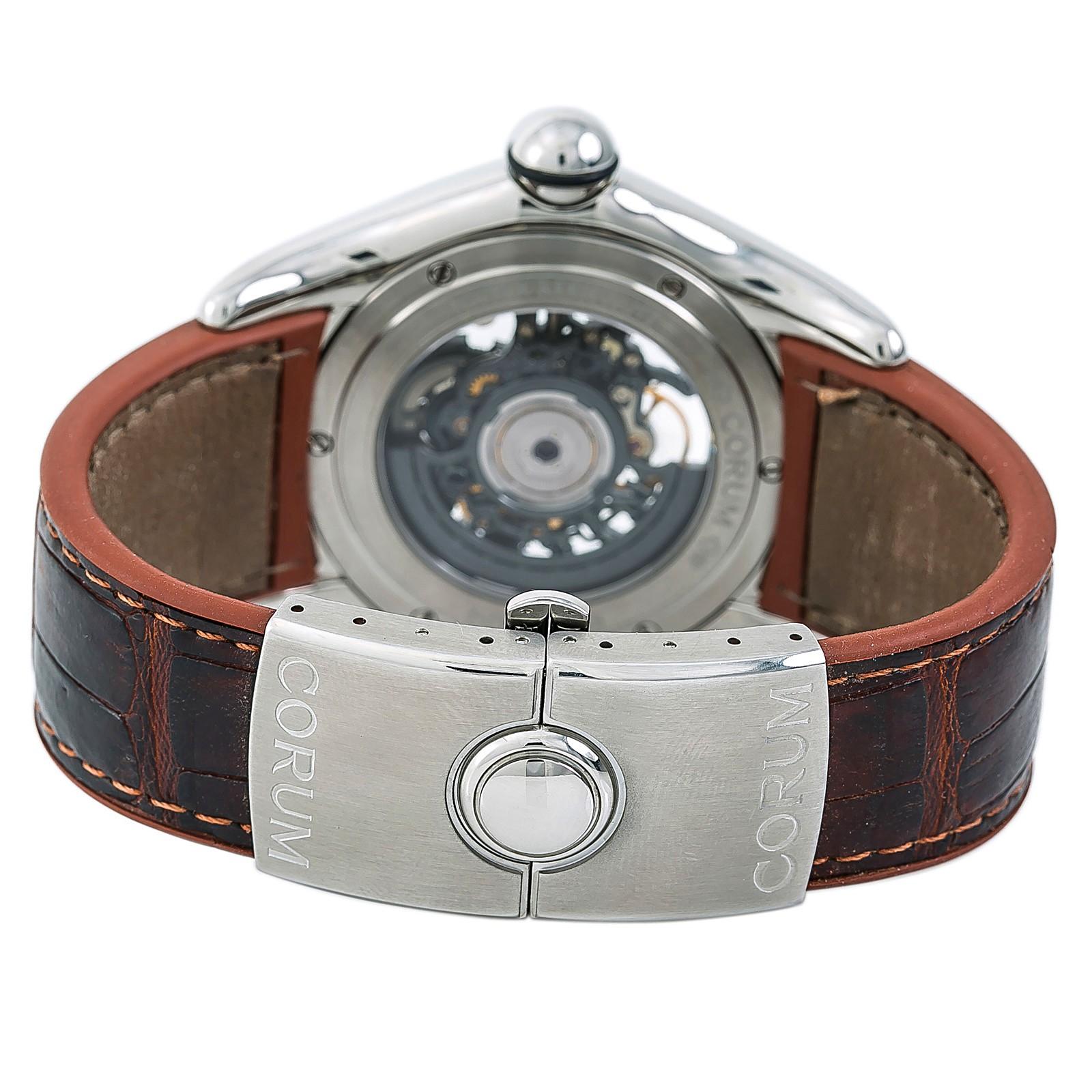Corum Bubble Referenznummer:082.150.20. Corum Skeleton Bubble 082.150.20 Herren-Automatikuhr mit skelettiertem Zifferblatt 45 mm. Geprüft und zertifiziert von WatchFacts. 1 Jahr Garantie durch WatchFacts angeboten.