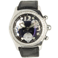 Burbuja Corum de acero inoxidable con bisel de diamantes