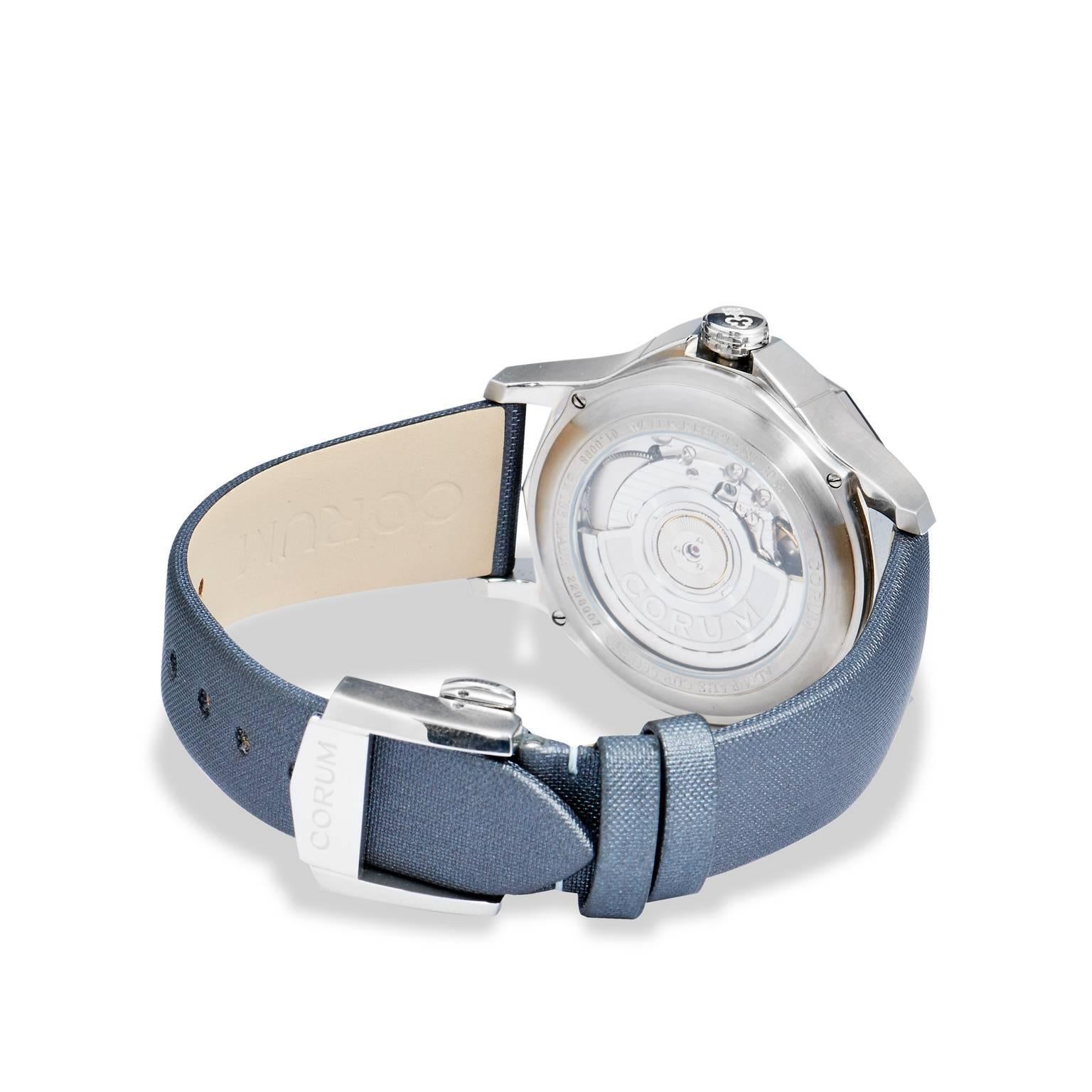 Corum Mystery Moon Armbanduhr aus Edelstahl mit Diamant-Lünette (Rundschliff) im Angebot