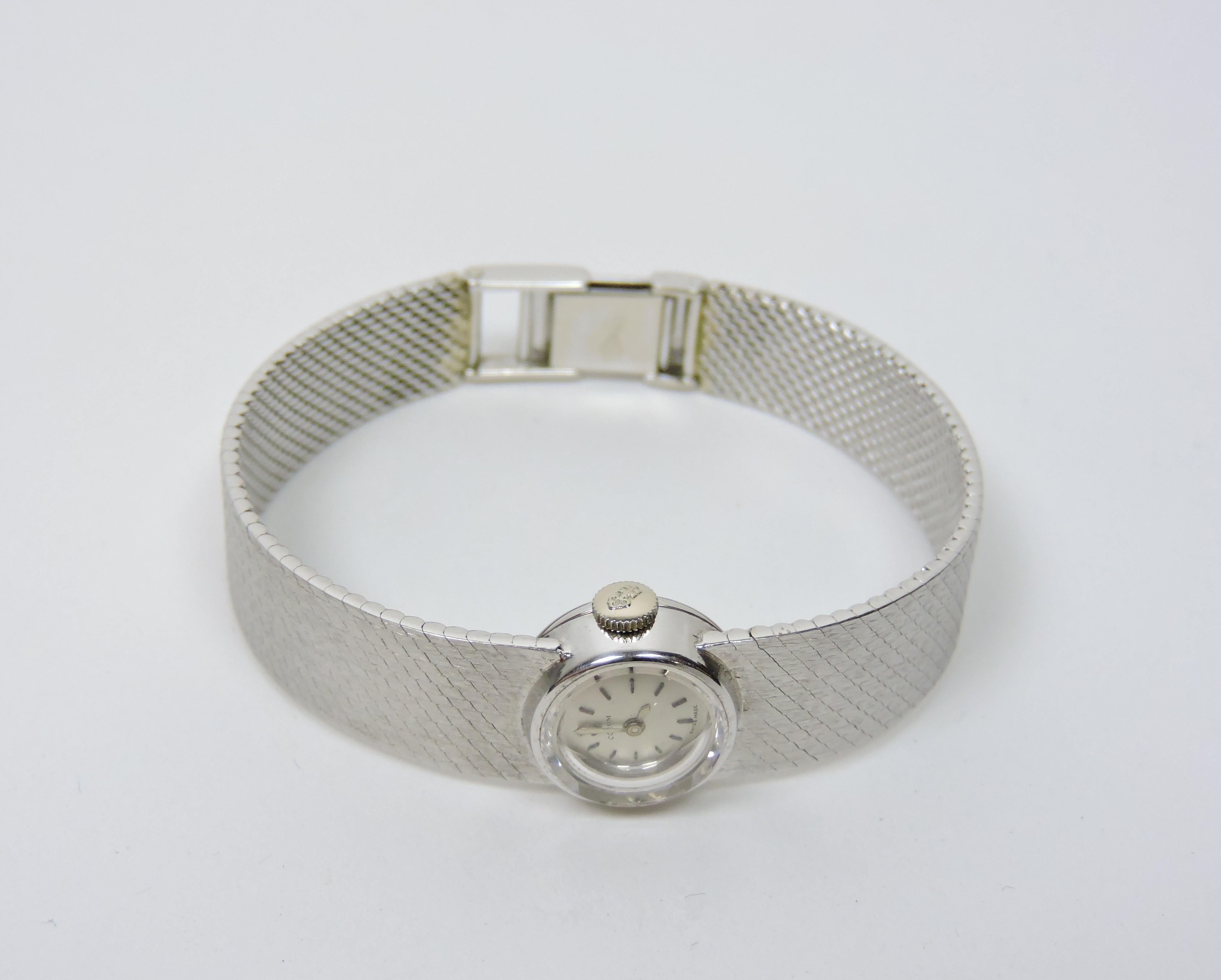 Corum Swiss 18K White Gold Mid Century Modern Ladies's Watch Damenuhr  im Angebot 4