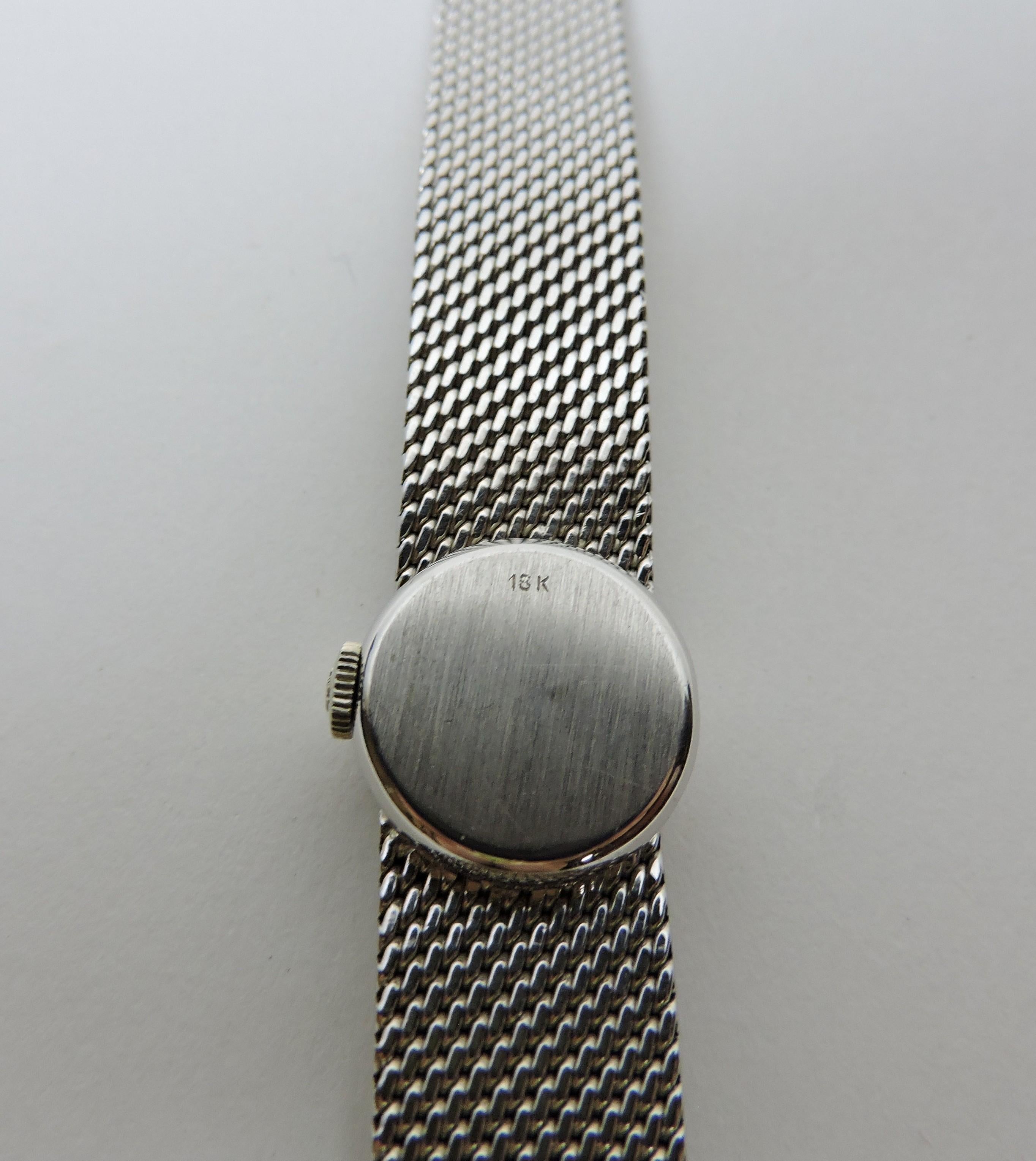 Corum Swiss 18K White Gold Mid Century Modern Ladies's Watch Damenuhr  im Angebot 1