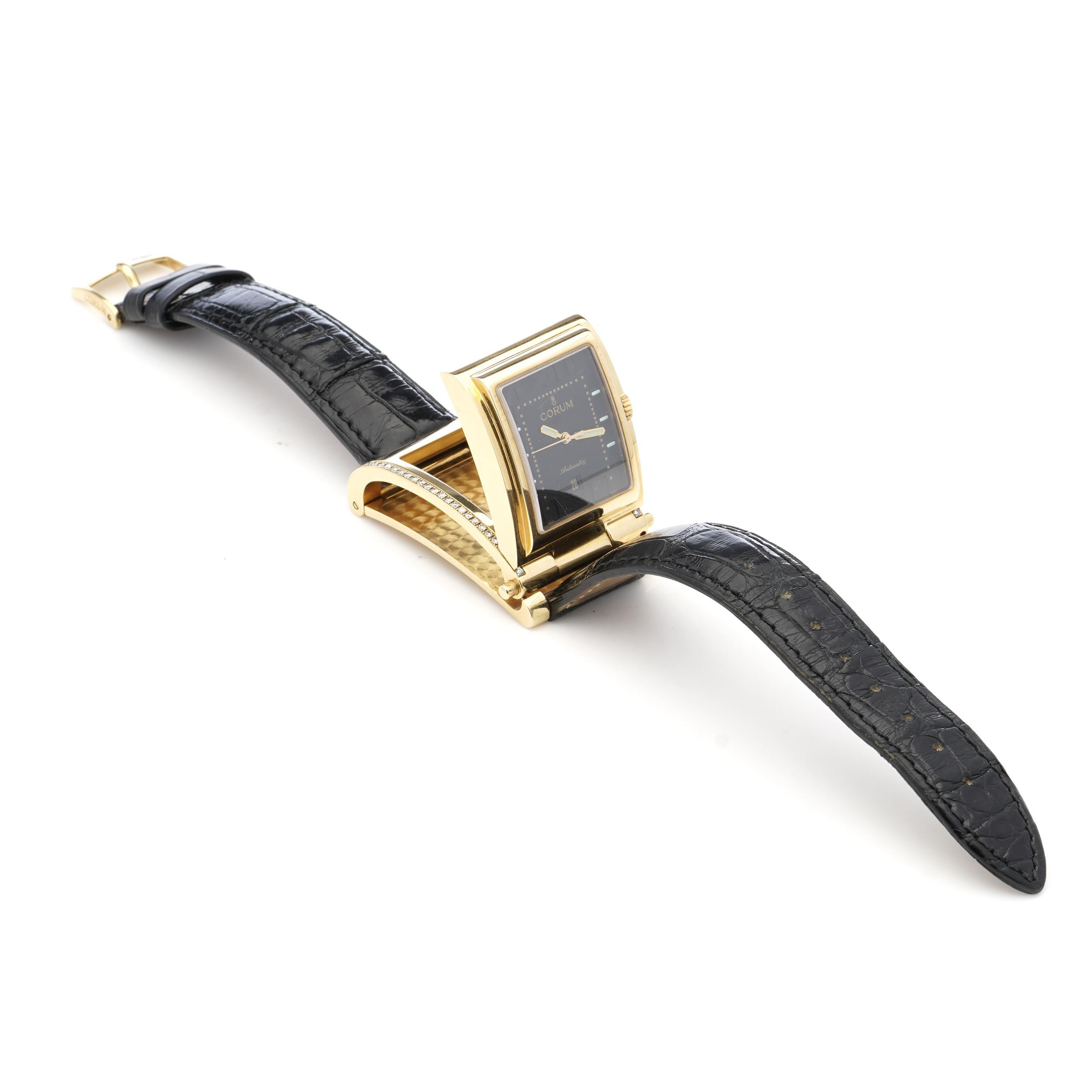 Corum Tabogan 18karat Yellow Gold and Diamonds Unisex Wristwatch For Sale 6