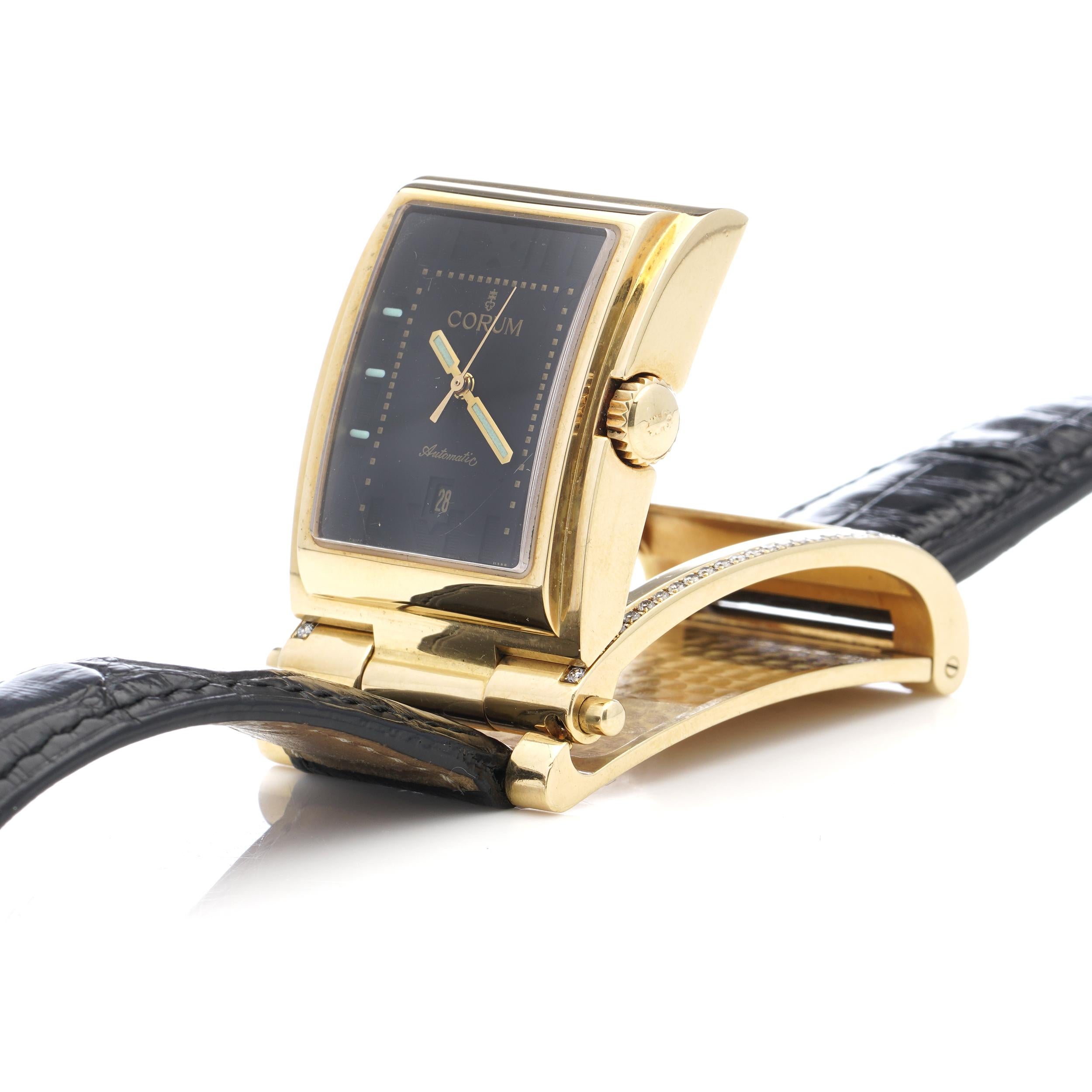Corum Tabogan 18karat Yellow Gold and Diamonds Unisex Wristwatch For Sale 7