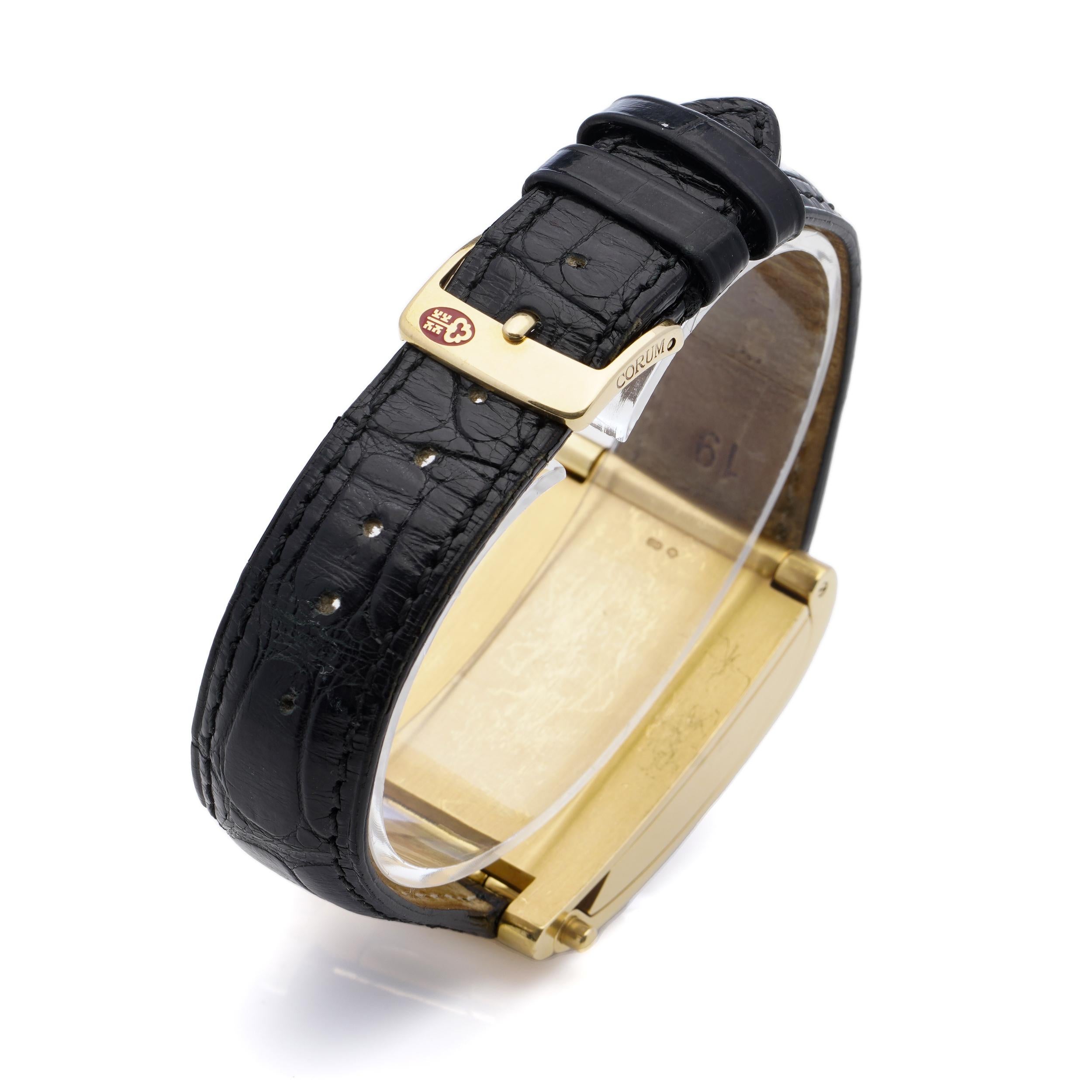 Corum Tabogan 18karat Yellow Gold and Diamonds Unisex Wristwatch For Sale 1