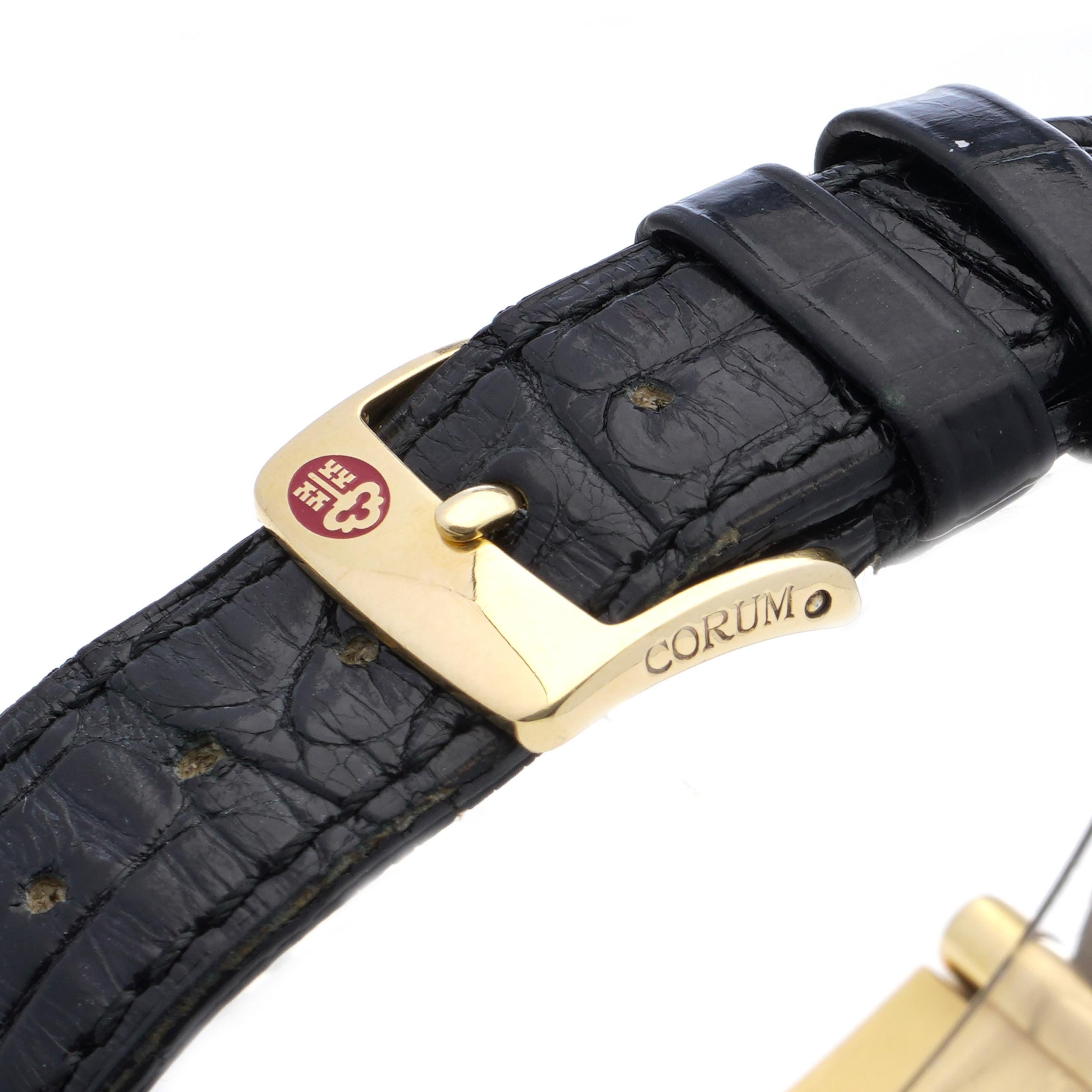 Corum Tabogan 18karat Yellow Gold and Diamonds Unisex Wristwatch For Sale 2