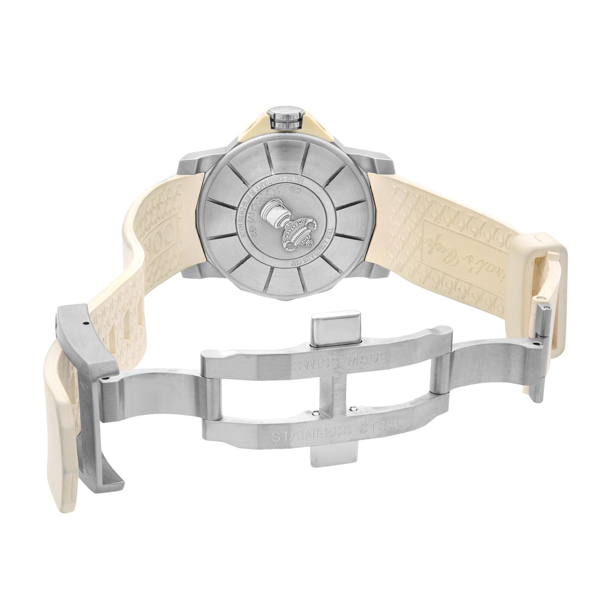 Men's Corum The Admiral's Cup Steel White Dial Automatic Mens Watch 01.0010