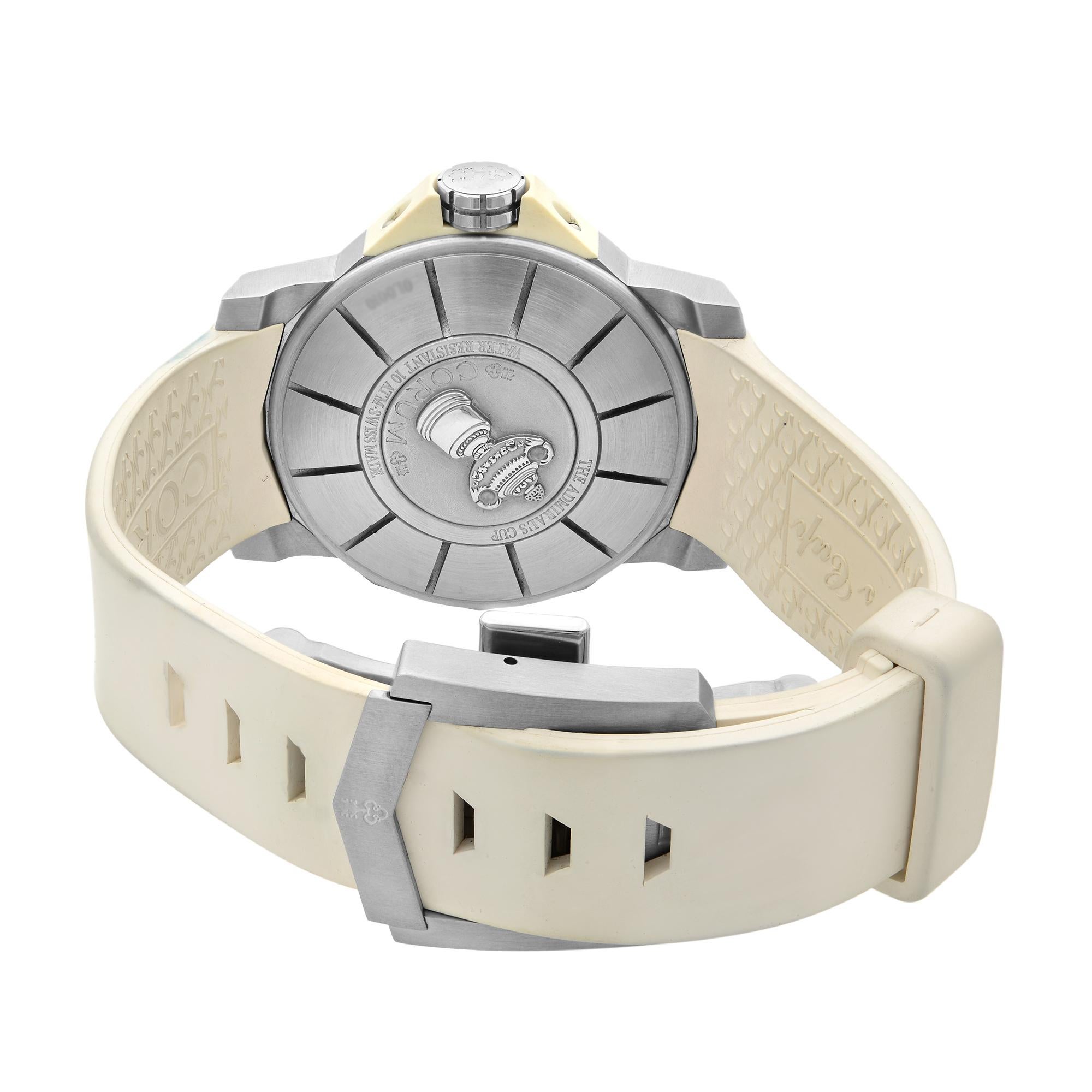 Corum The Admiral's Cup Steel White Dial Automatic Mens Watch 01.0010 1