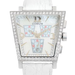 Corum Trapeze Stainless Steel Diamond MOP Dial Quartz Ladies Watch 196.404.47